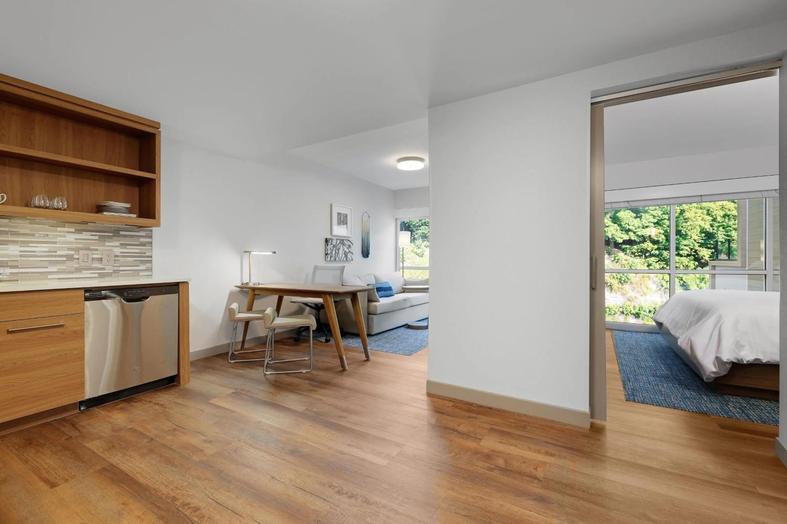 Bedroom, Bed in Element New York Wood Ridge