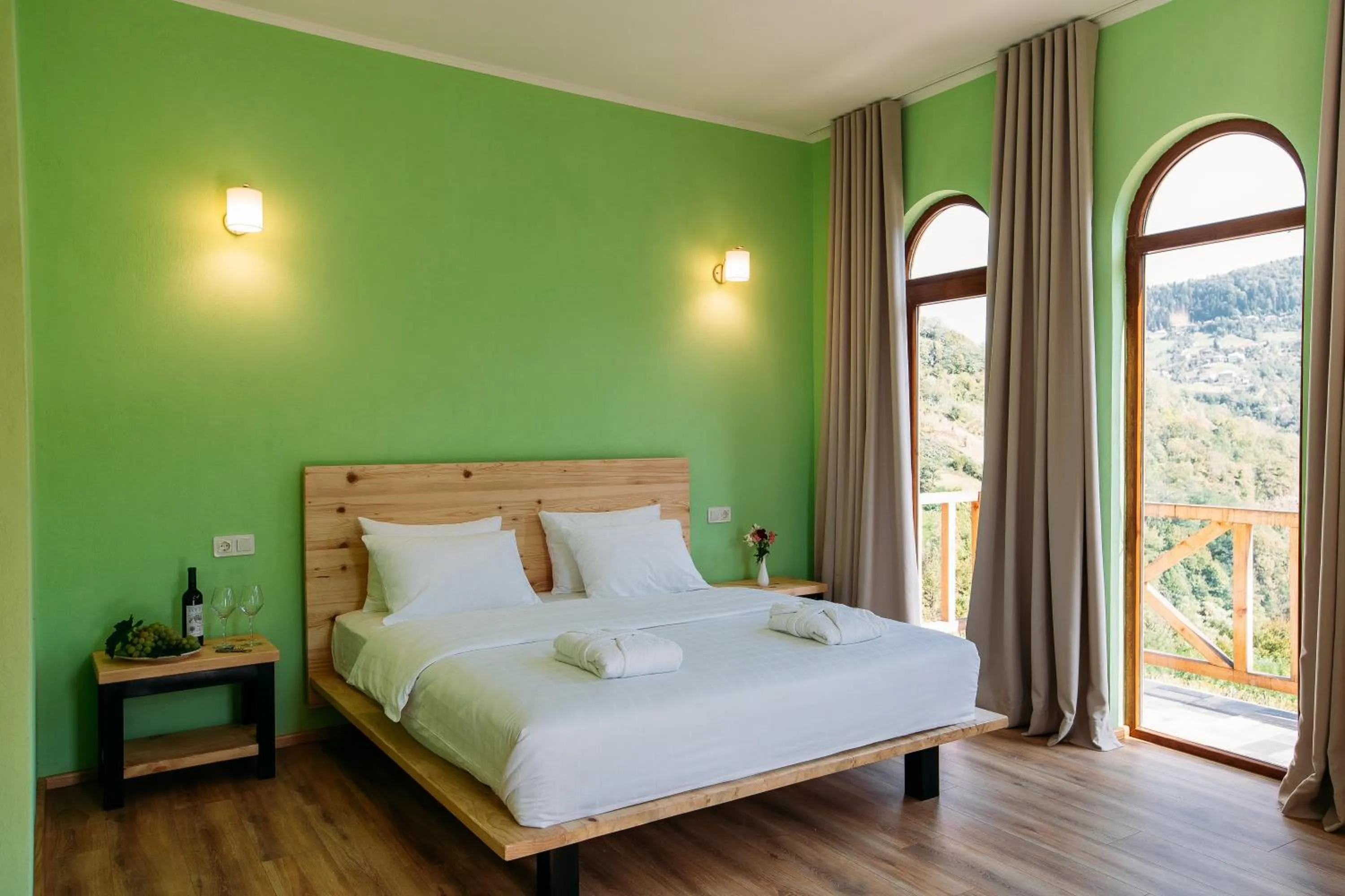 Bed in Hotel Chateau Iveri