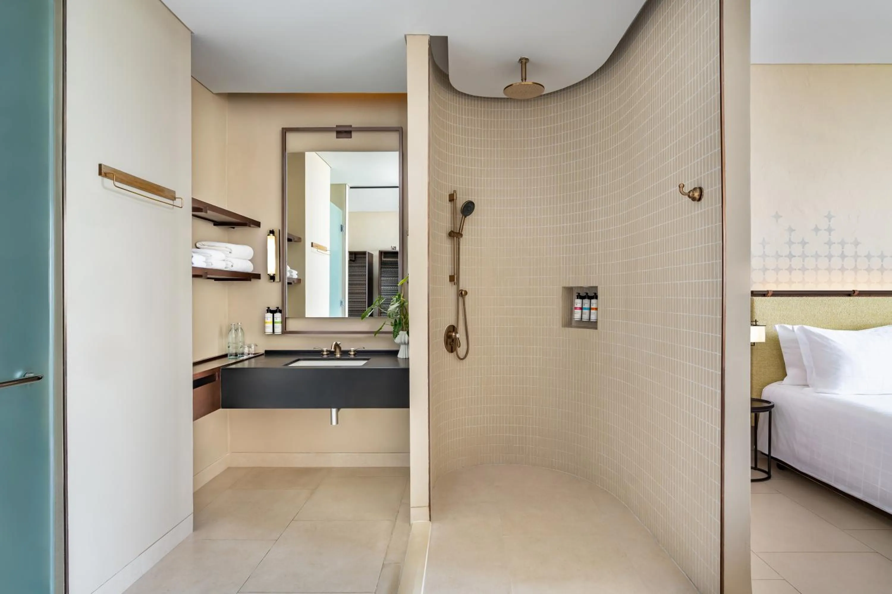 Bathroom, Bed in Pullman Khao Lak Resort