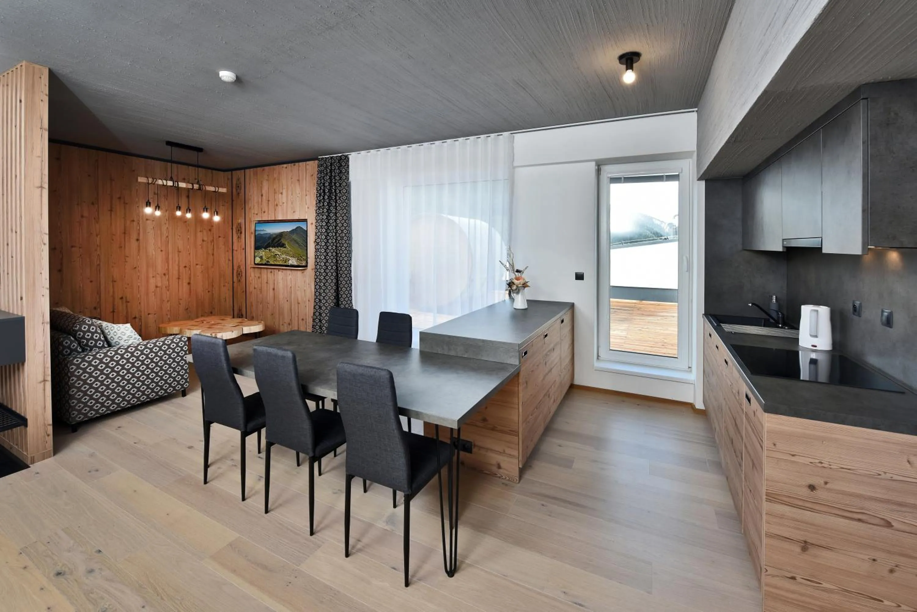 Kitchen or kitchenette in Apartmány Tri sestry Jasná