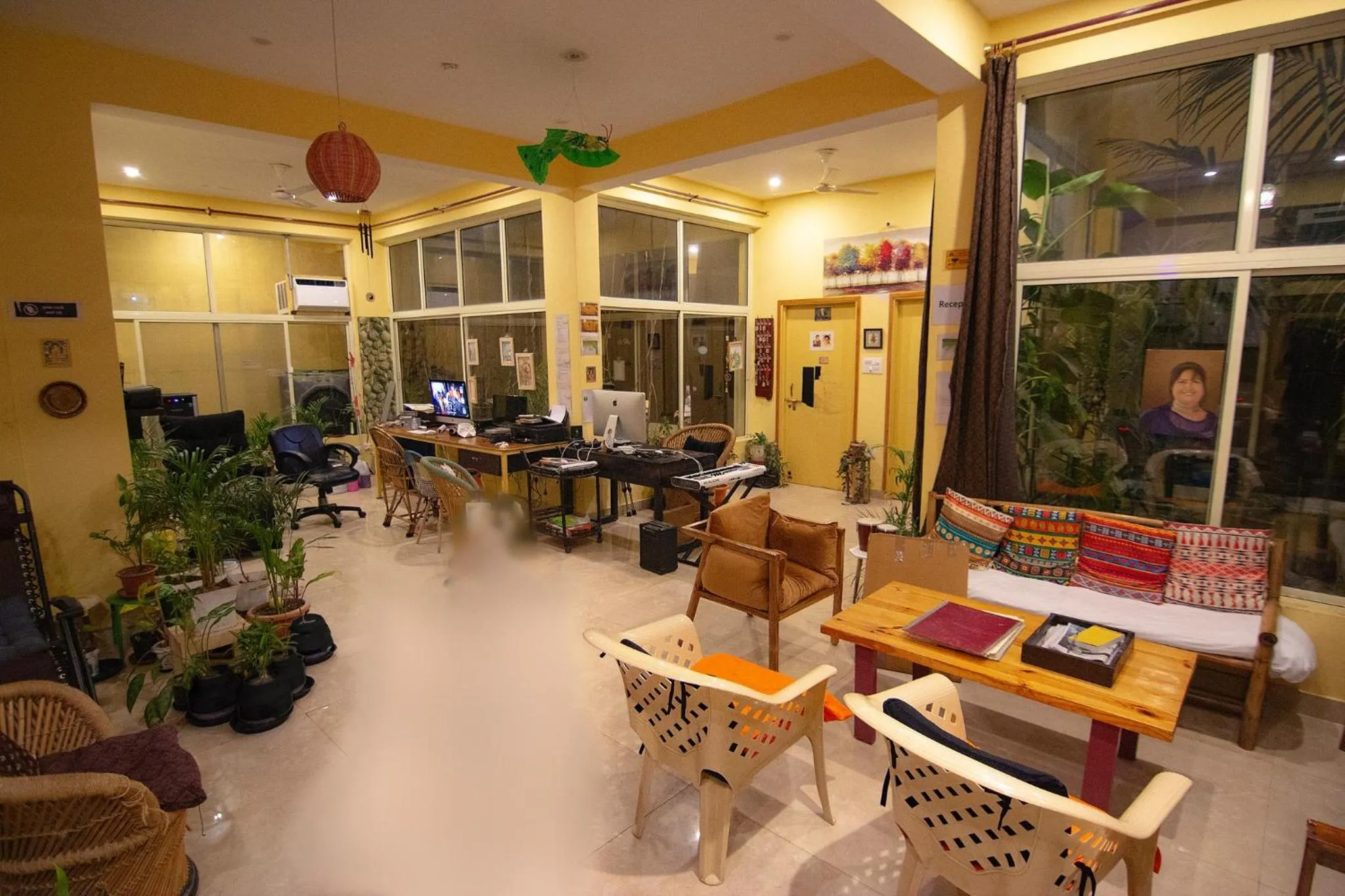 Seating area in Devi music ashram