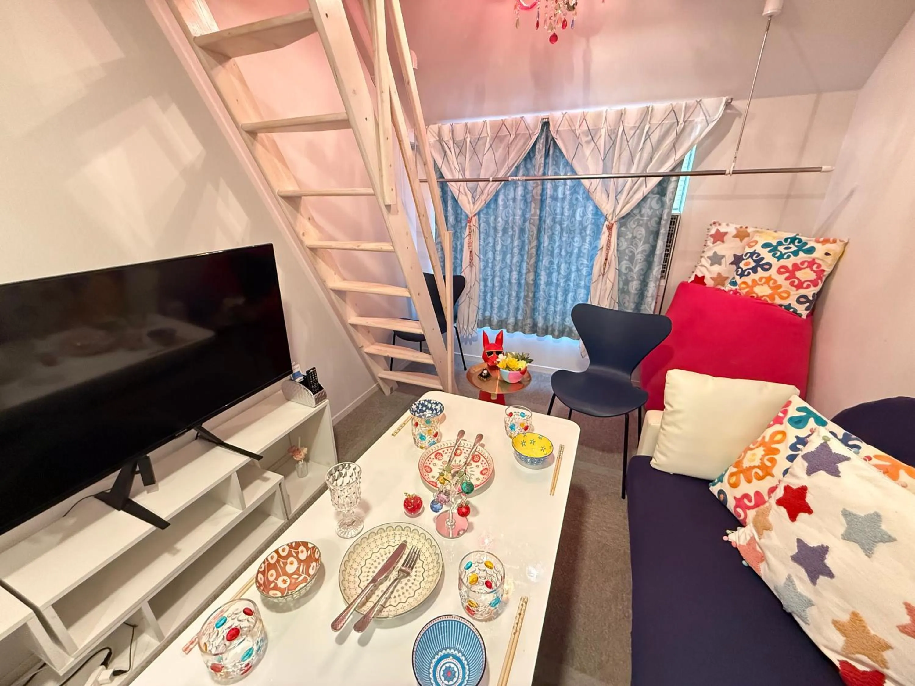 Living room, Bed in Eternity APARTMENT HOTEL SHINAGAWA