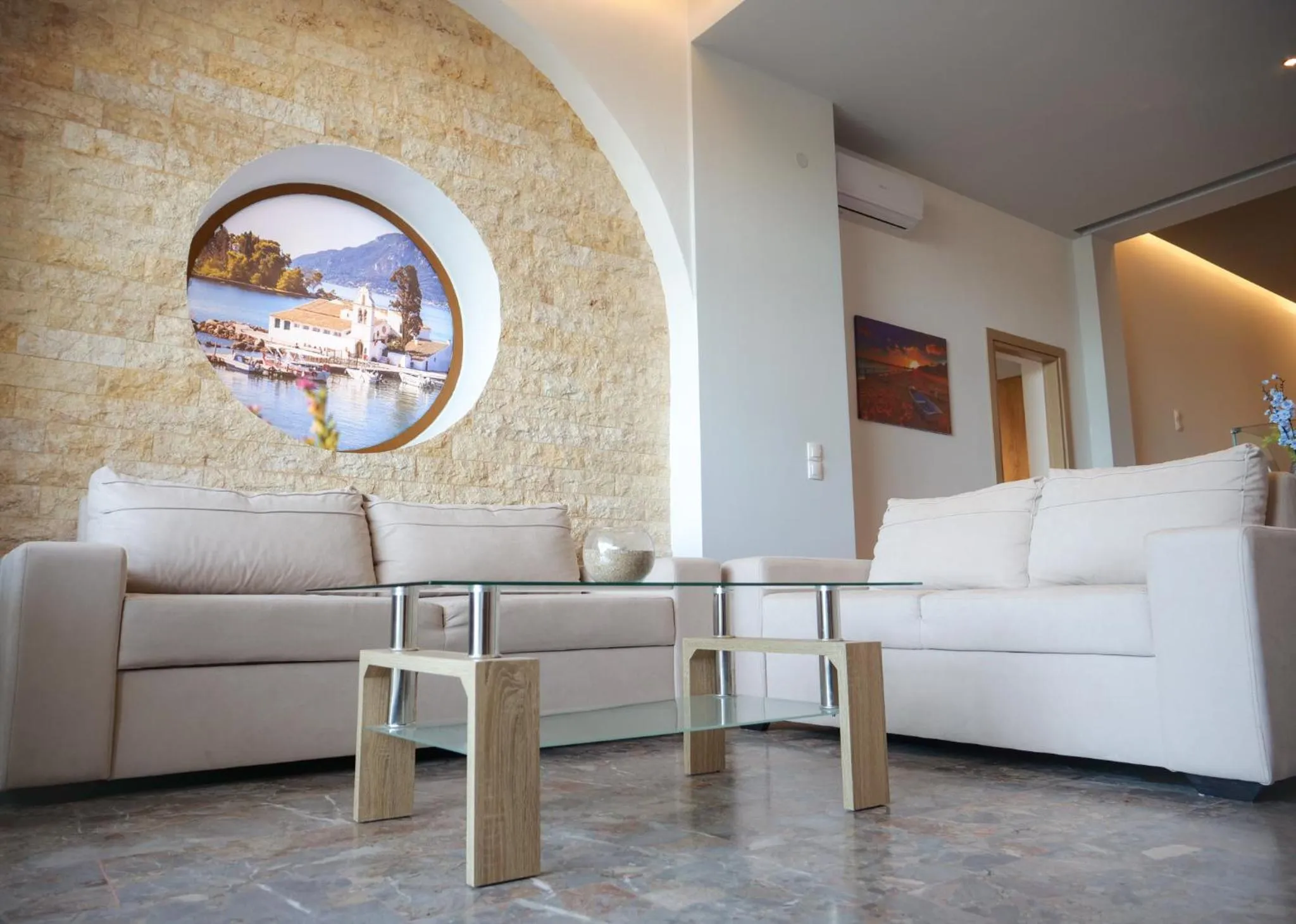 Seating area in Zeus Throne Suites