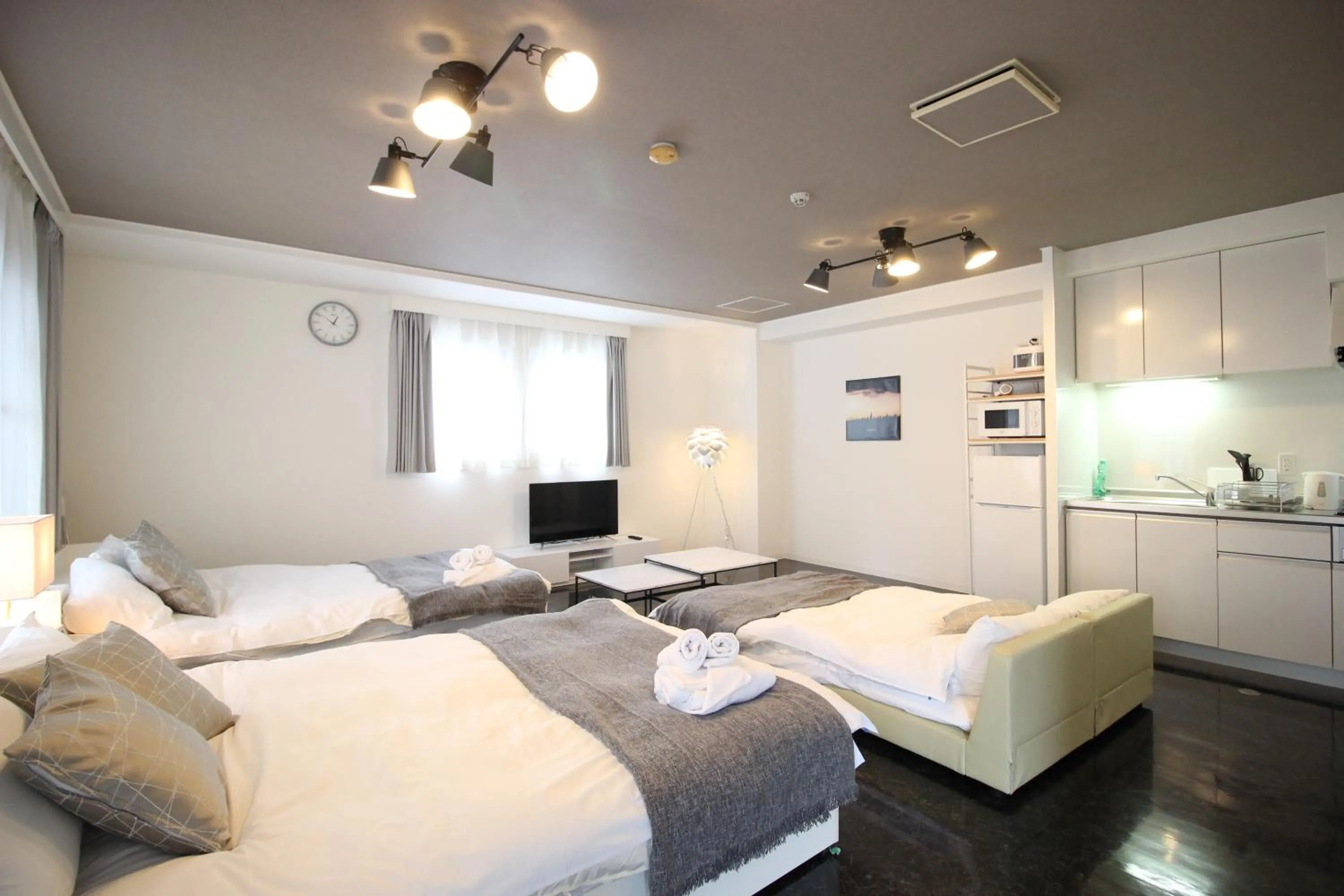 Bed in Atrium Deluxe Apartments Osaka - Self Check-In Only