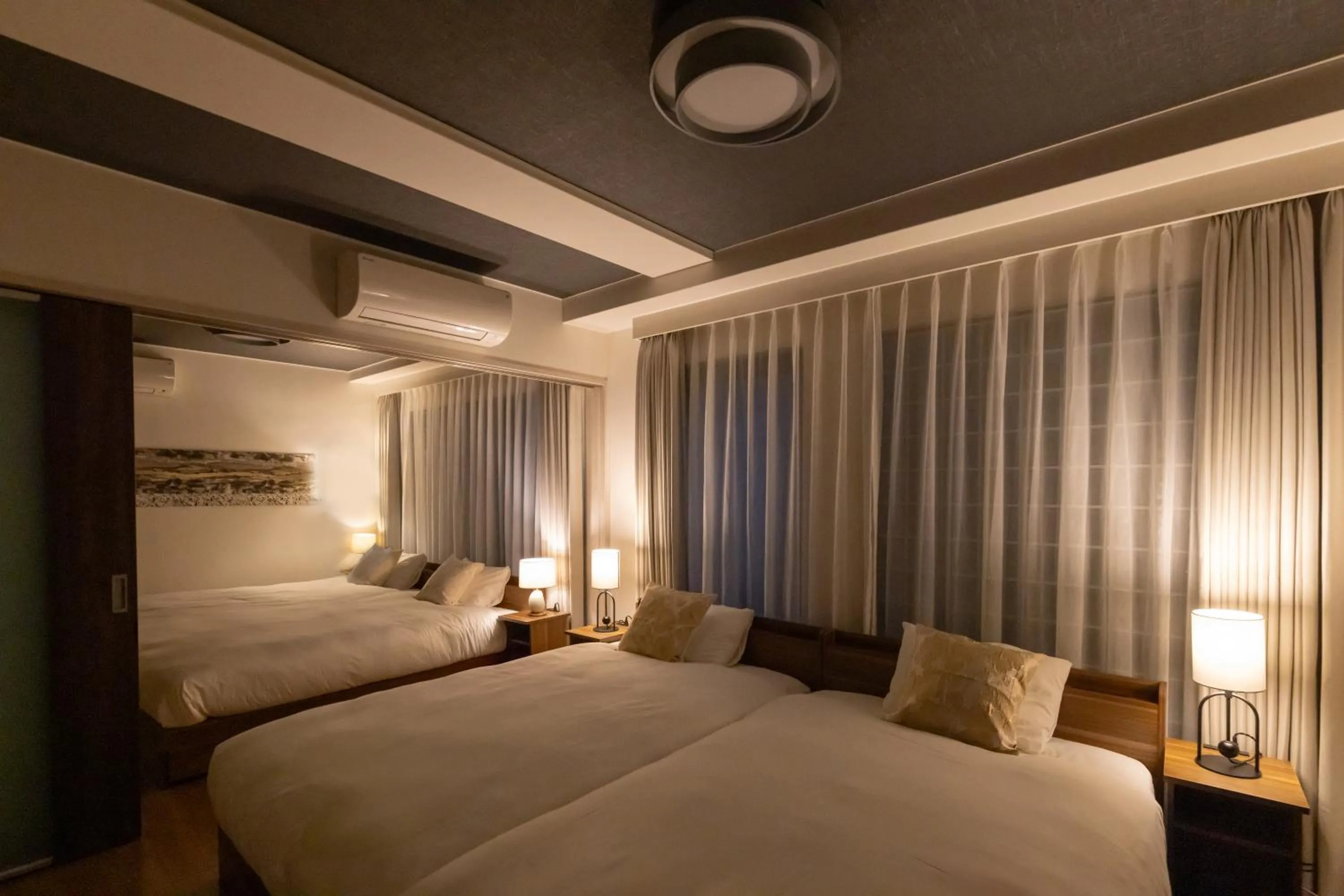 Bed in Atrium Deluxe Apartments Osaka - Self Check-In Only