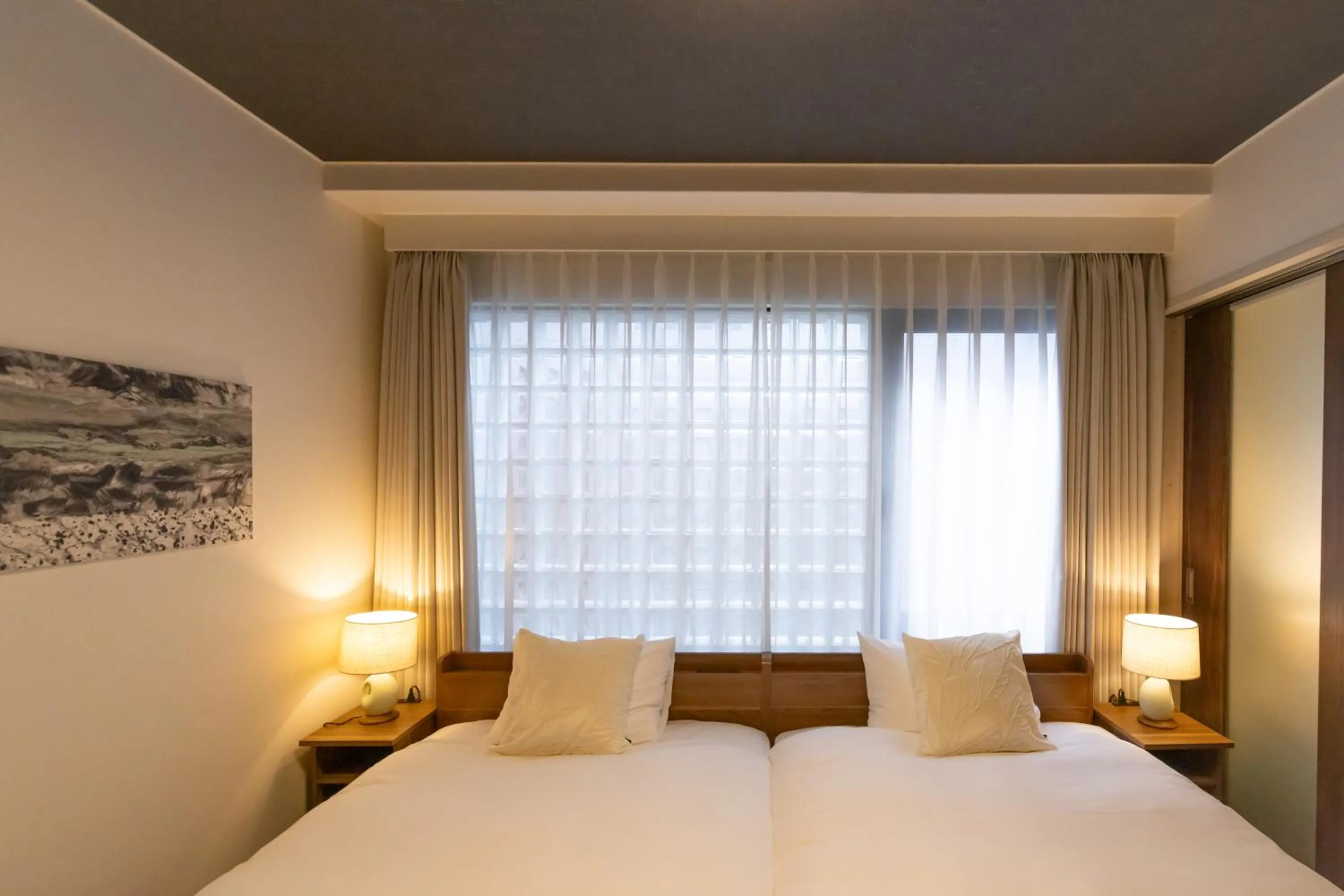 Bed in Atrium Deluxe Apartments Osaka - Self Check-In Only