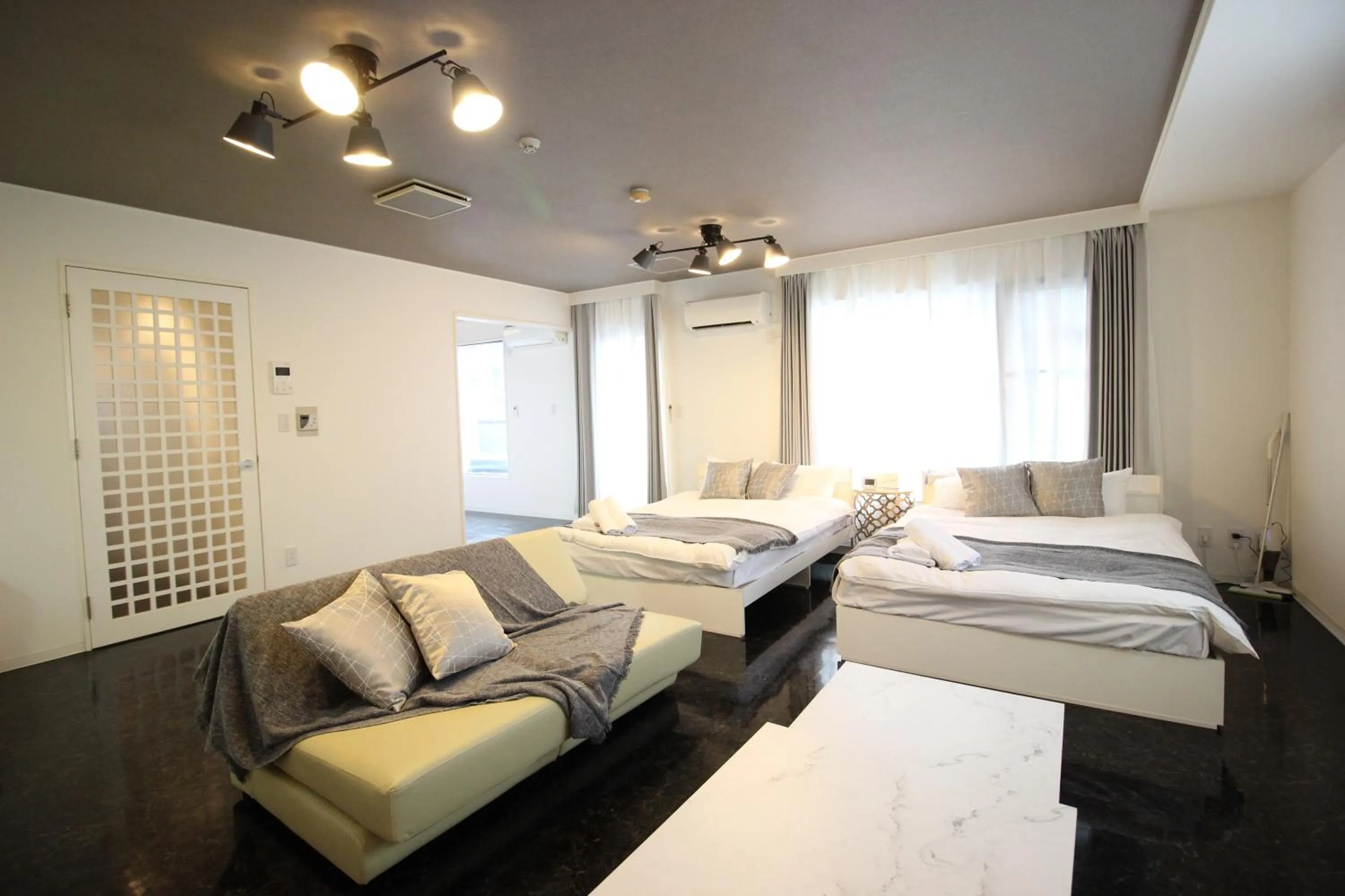 Bed in Atrium Deluxe Apartments Osaka - Self Check-In Only