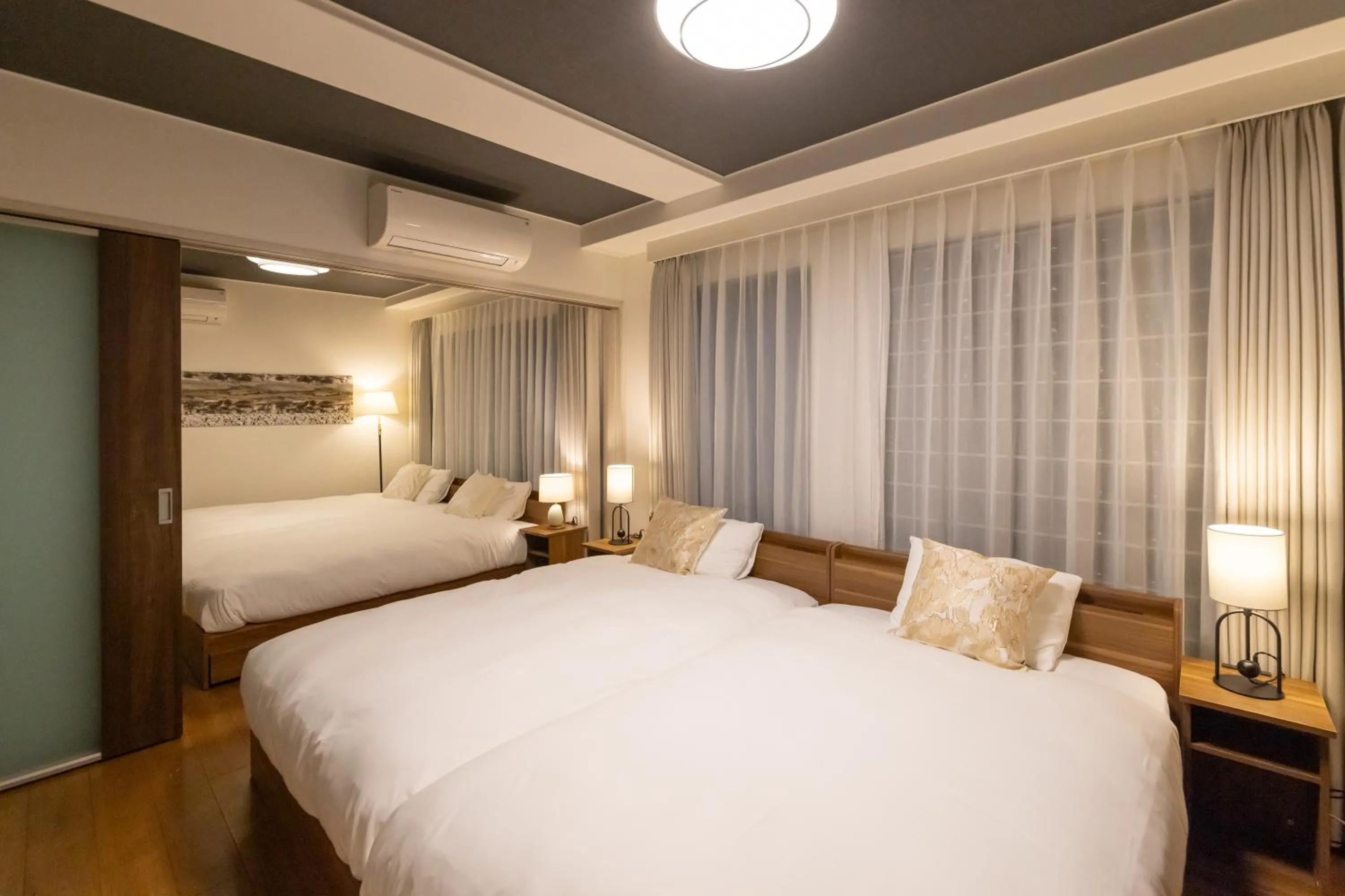 Bed in Atrium Deluxe Apartments Osaka - Self Check-In Only