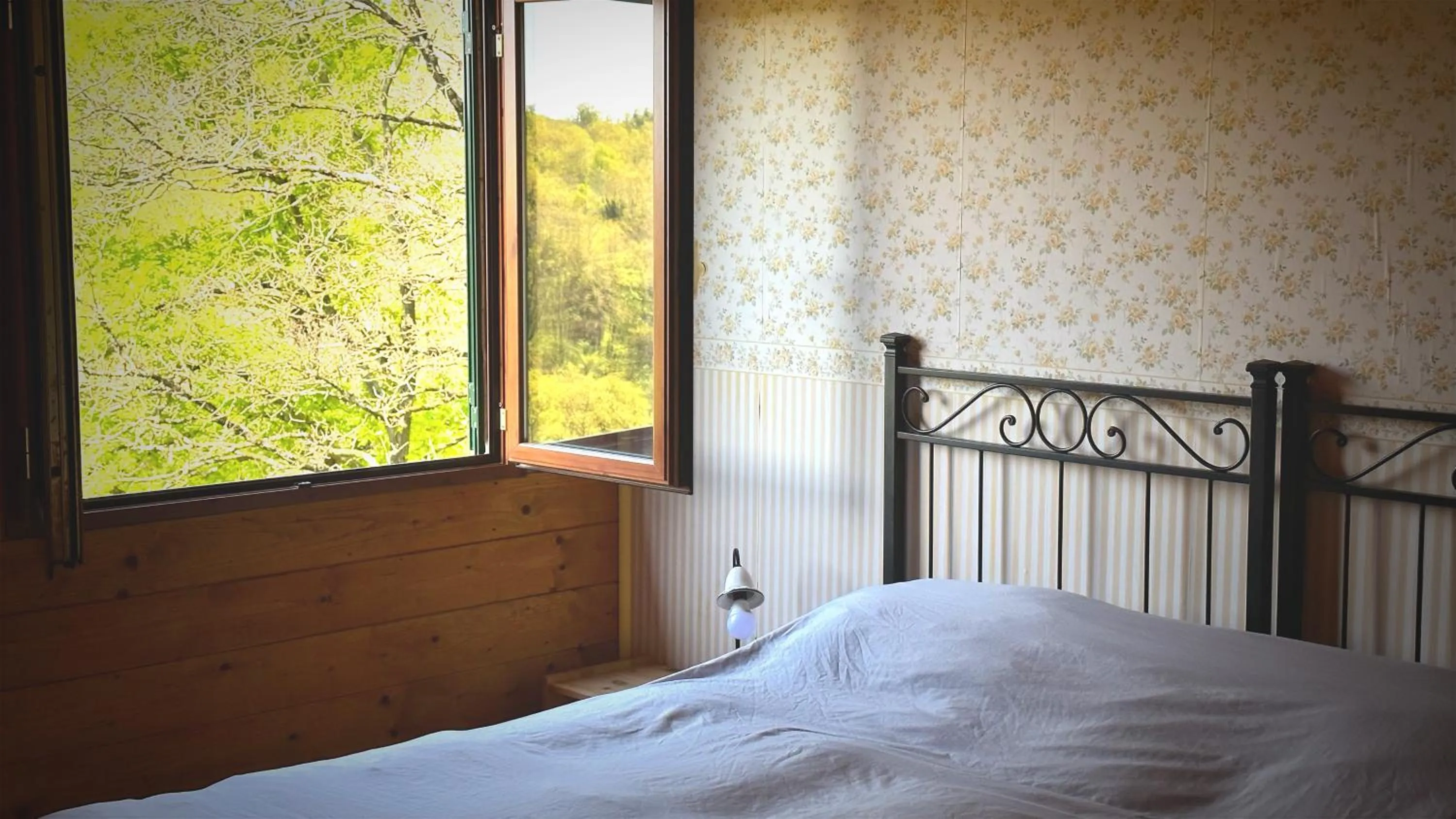 Bed in Night in the Wood Sorbo