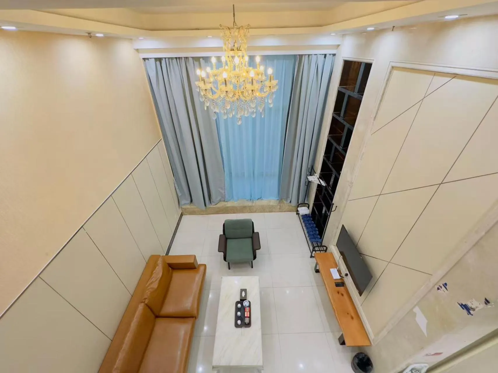 Living room, Bed in Guangzhou Hakka Apartment Beijing Road