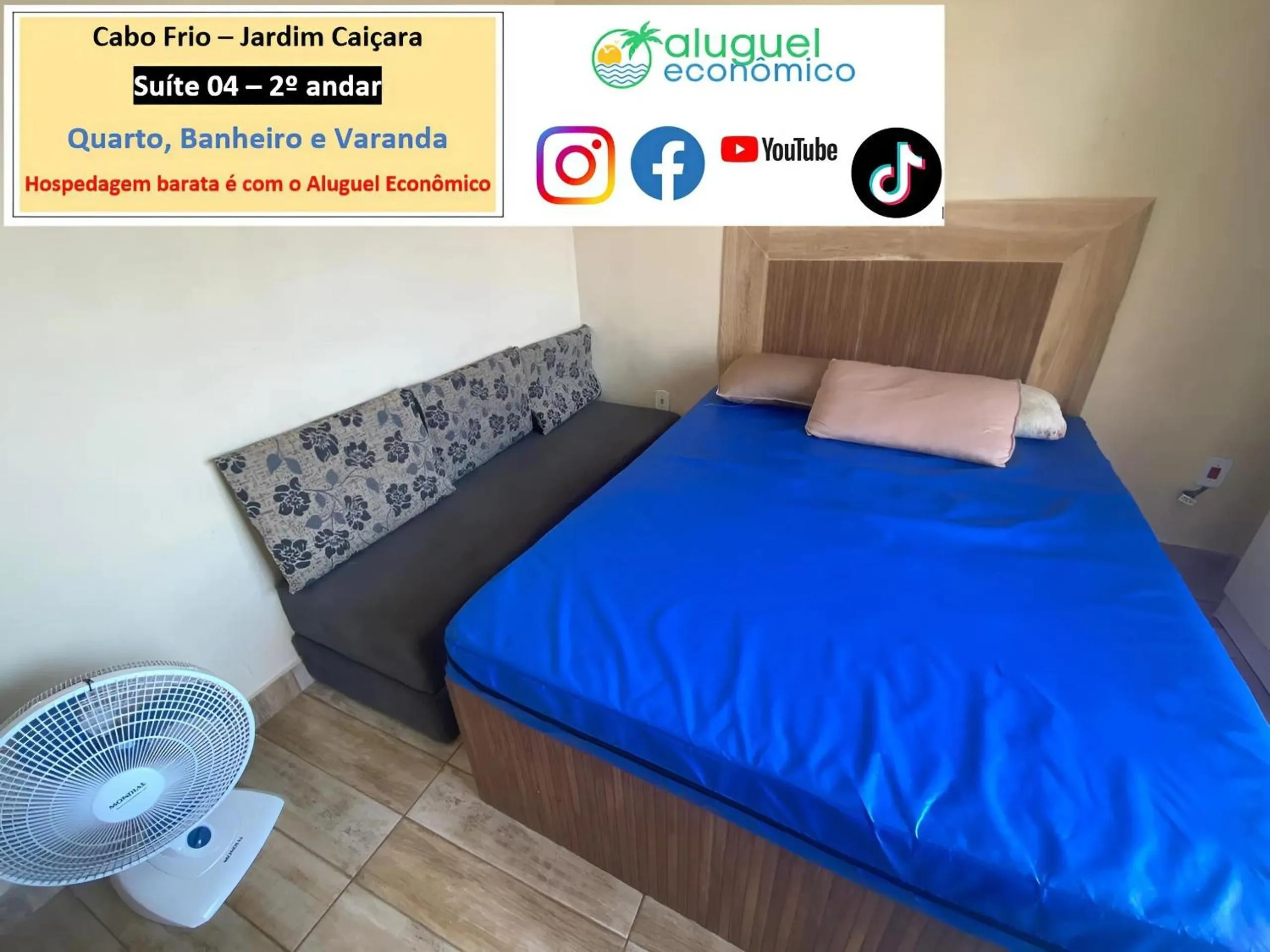 Bedroom, Bed in Cabo Frio - Jardim Caiçara - Aluguel Econômico