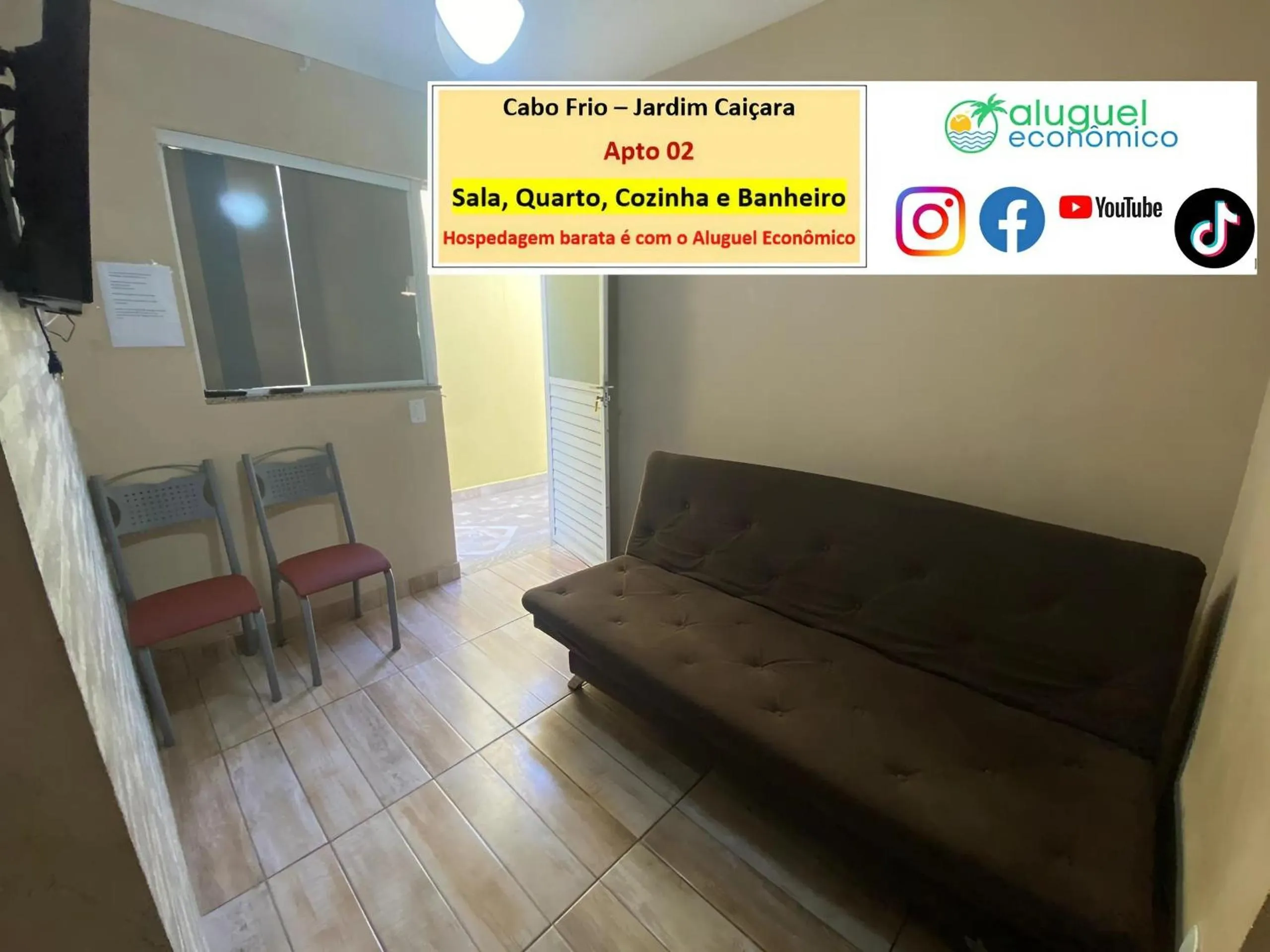Living room in Cabo Frio - Jardim Caiçara - Aluguel Econômico