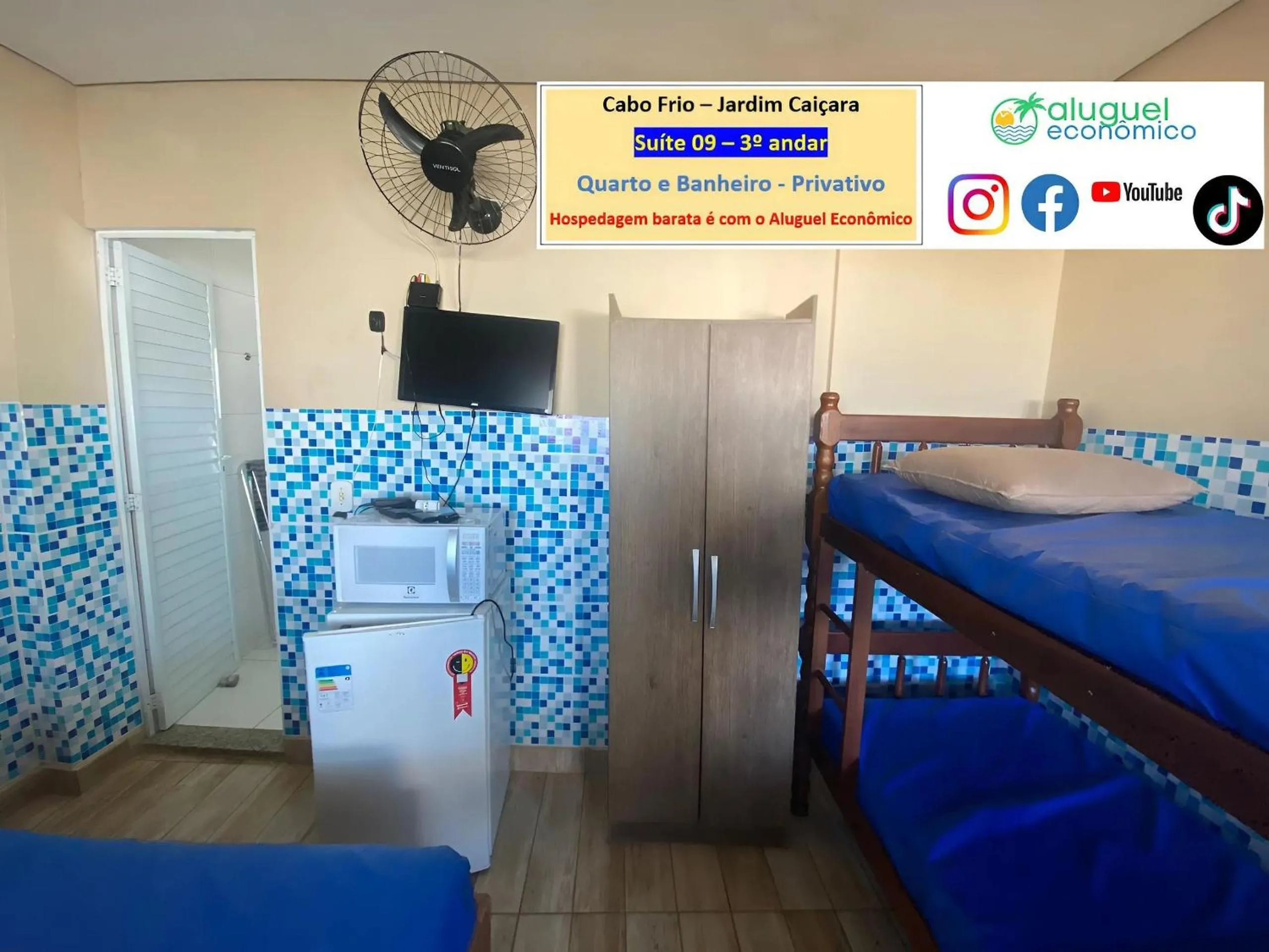 Bedroom, Bed in Cabo Frio - Jardim Caiçara - Aluguel Econômico