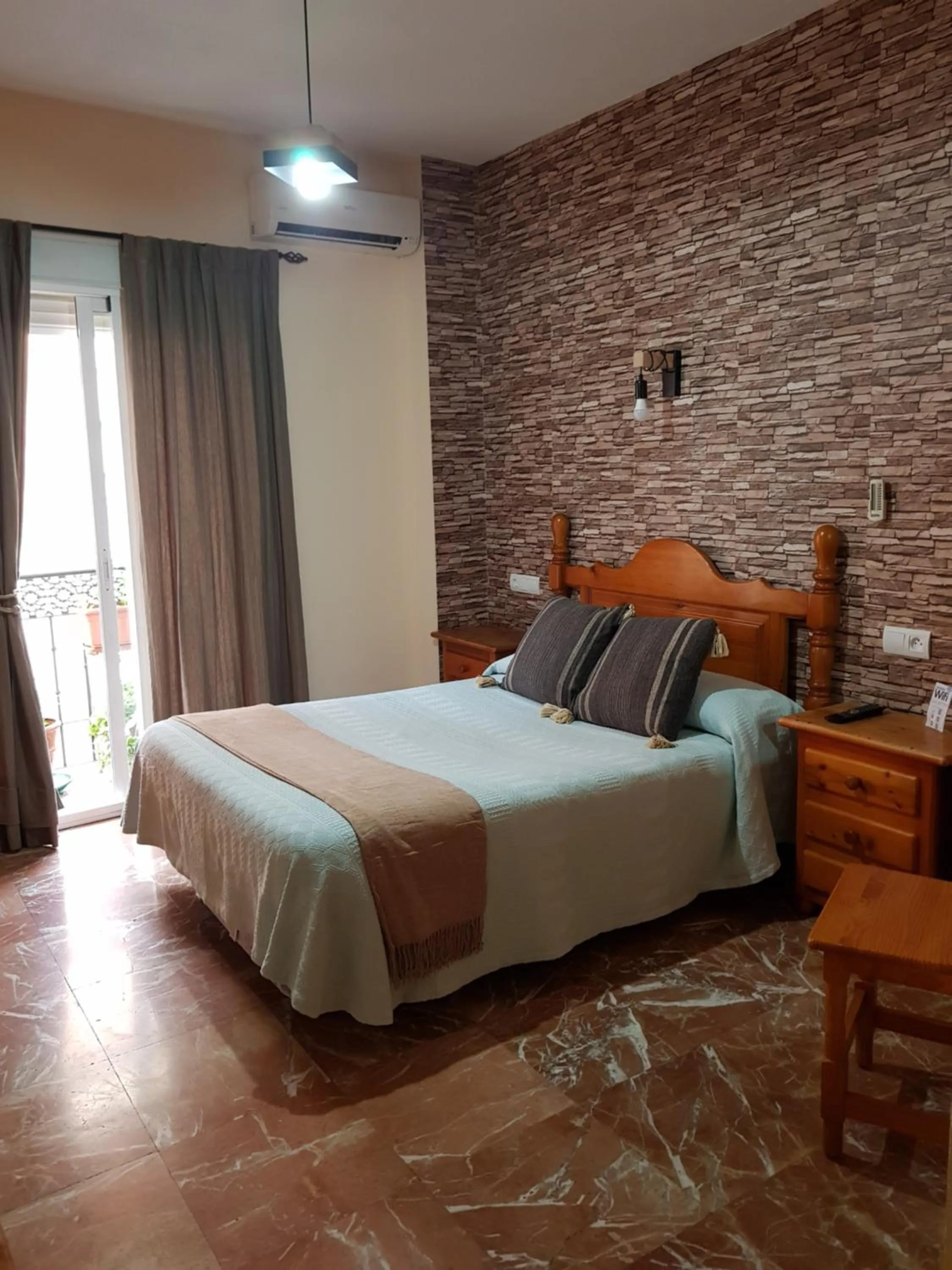 Bathroom, Bed in Pension La Vega