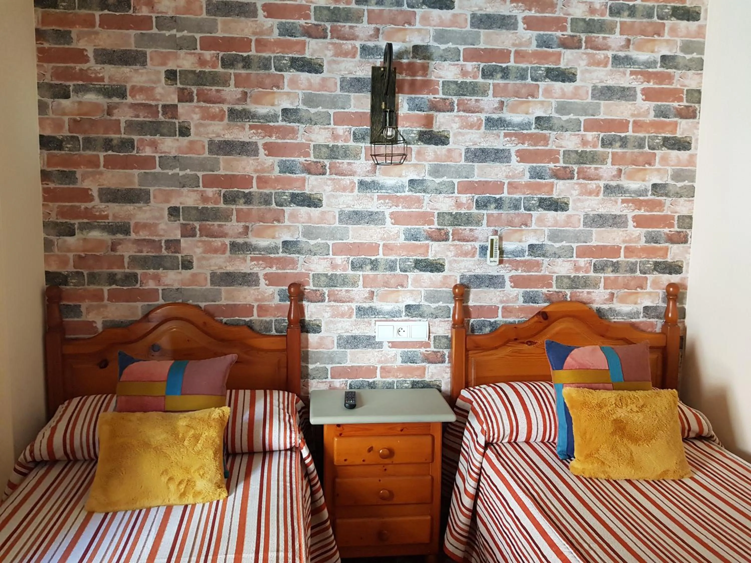 Bathroom, Bed in Pension La Vega