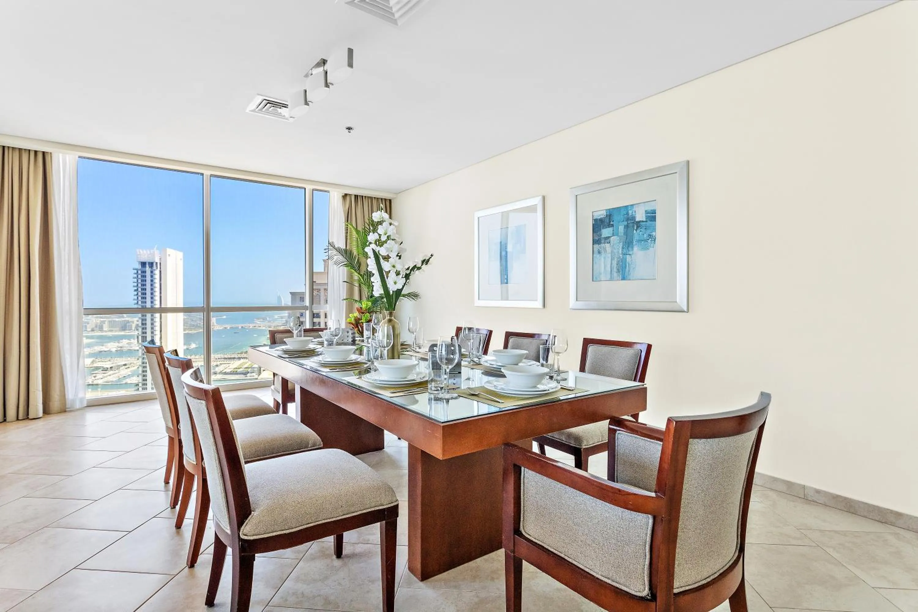 Dining area in Blue Beach Tower The Walk JBR