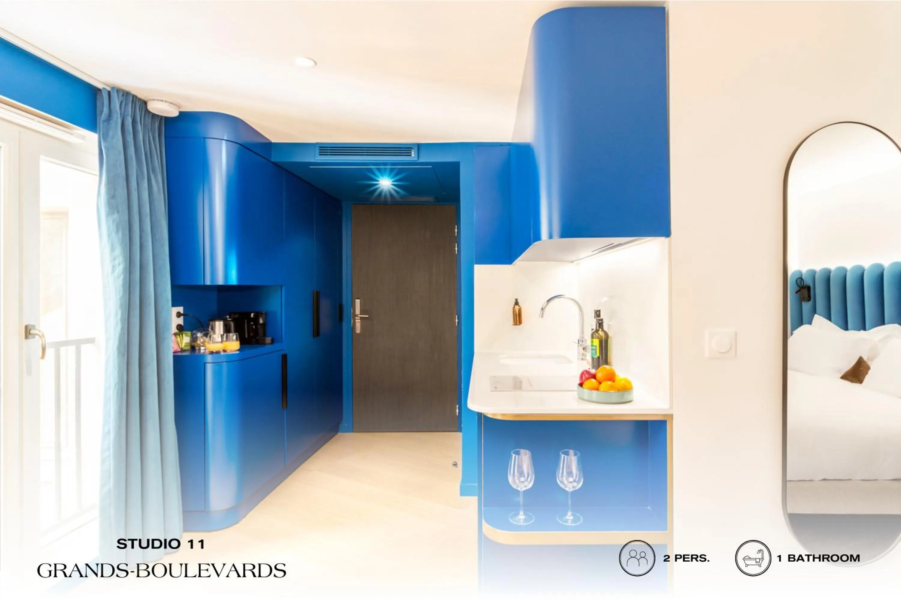 Kitchen or kitchenette, Bed in Beauquartier - Grands Boulevards