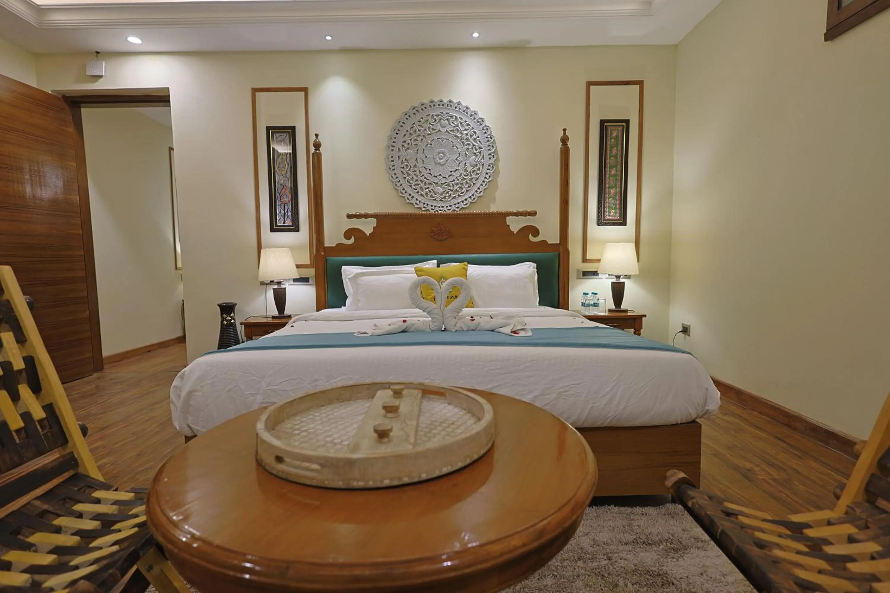 Bed in Punarnava Resort & Spa