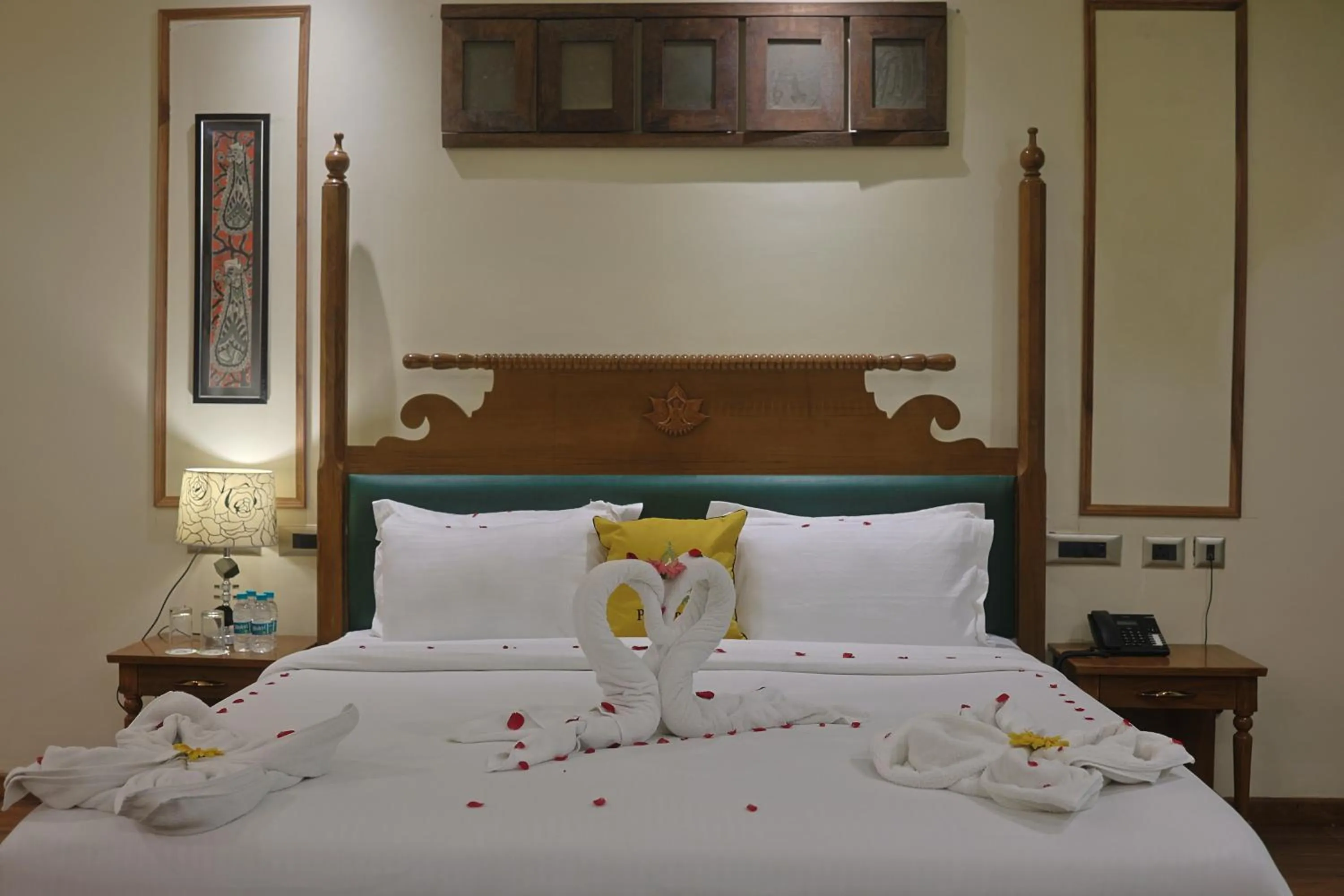 Bed in Punarnava Resort & Spa