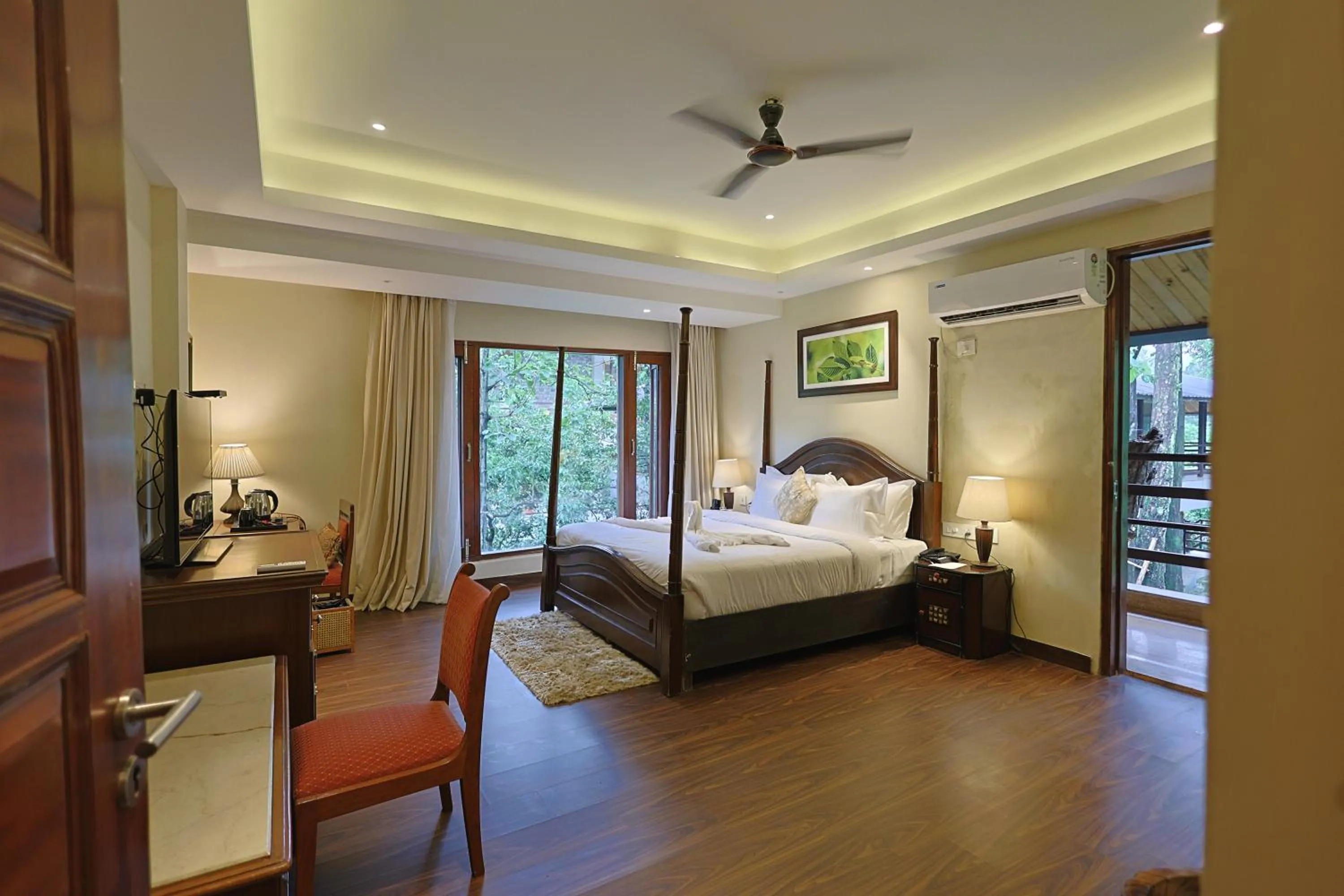 Bed in Punarnava Resort & Spa