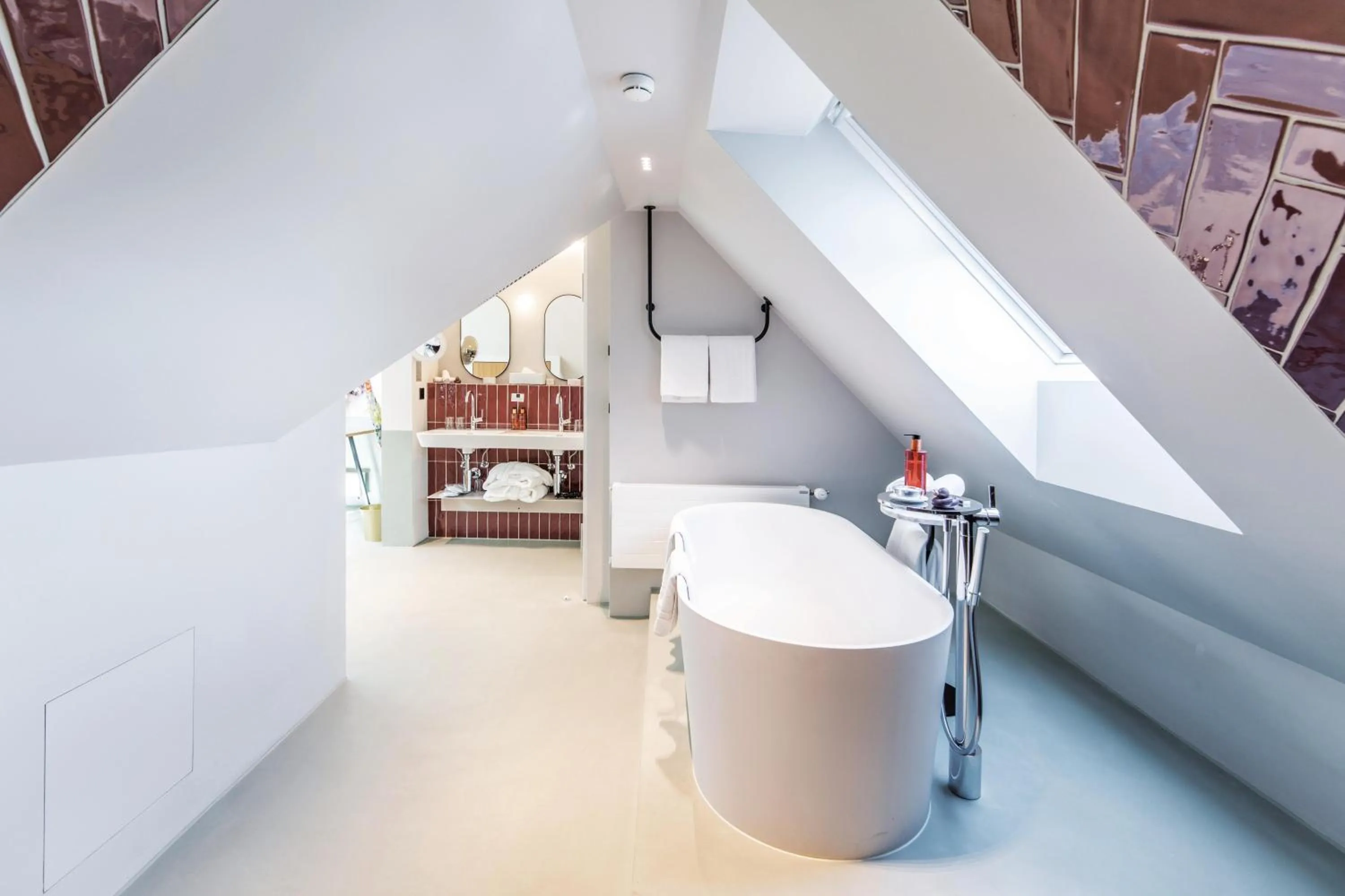 Bathroom, Bed in Sorell Boutique-Hotel City Weissenstein St Gallen