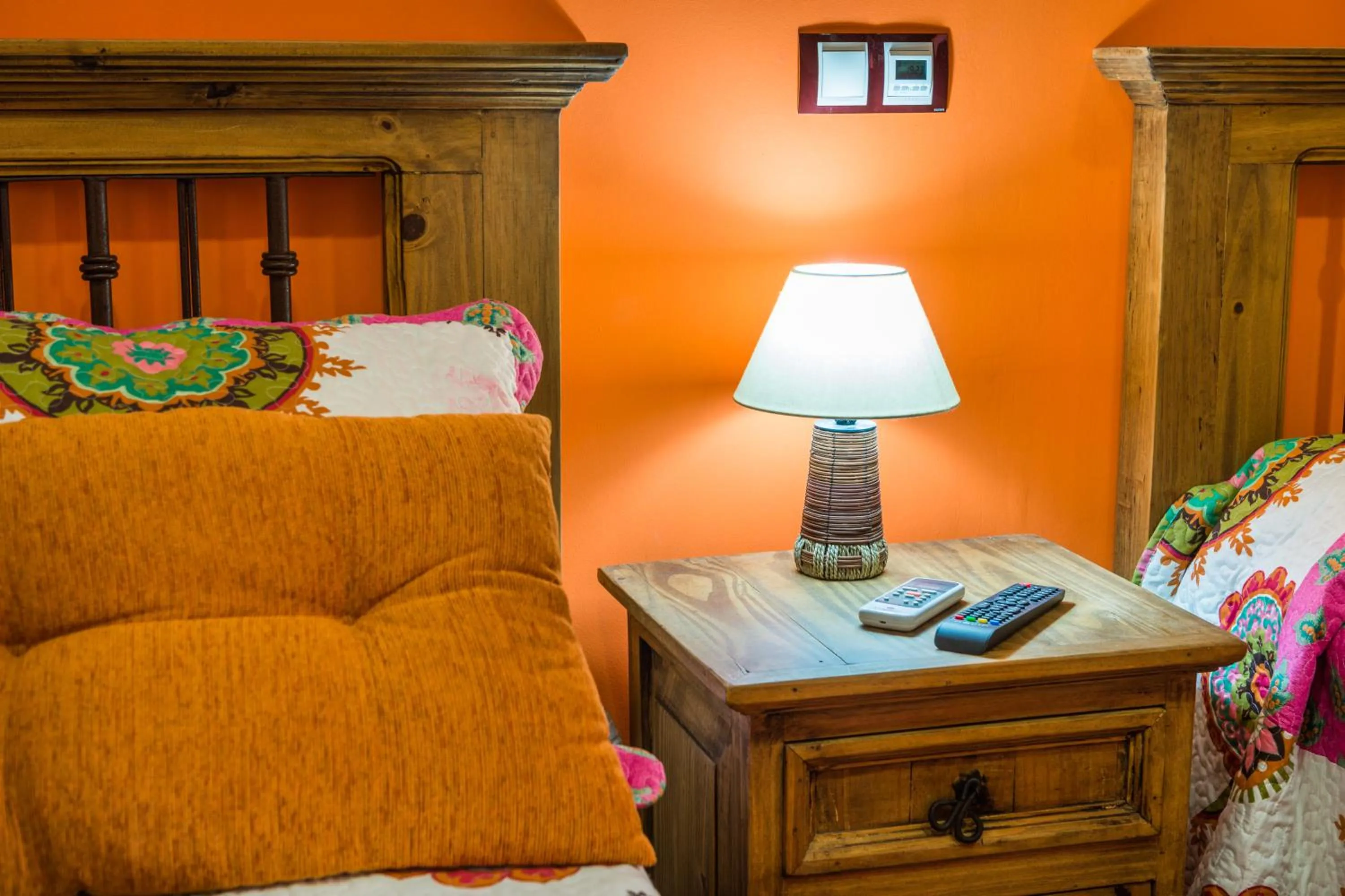 Decorative detail, Bed in Hostal Restaurante Rijujama