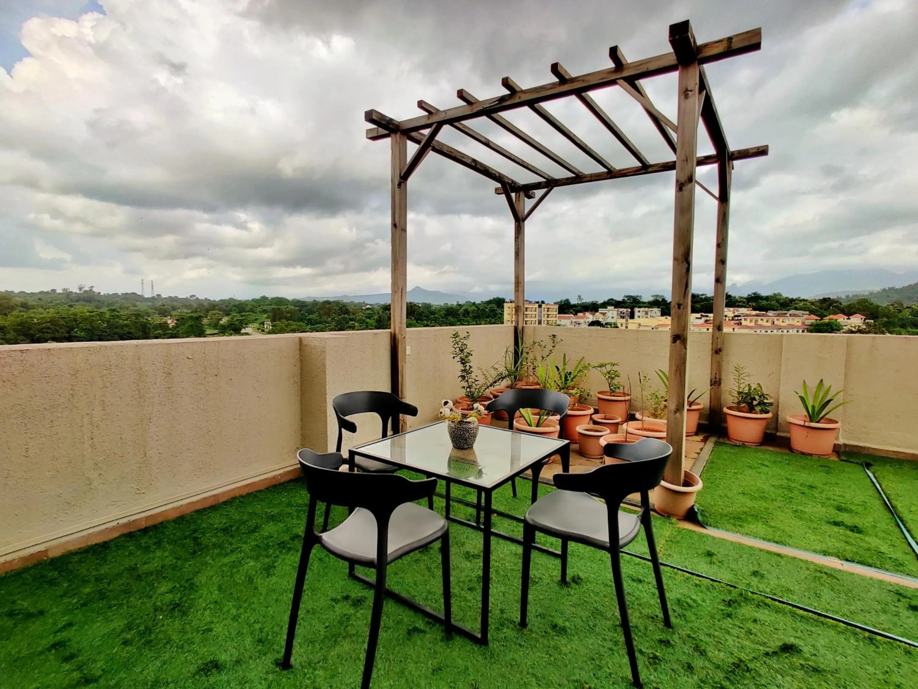 Seating area in Pushpam Sanskruti Resort Karjat