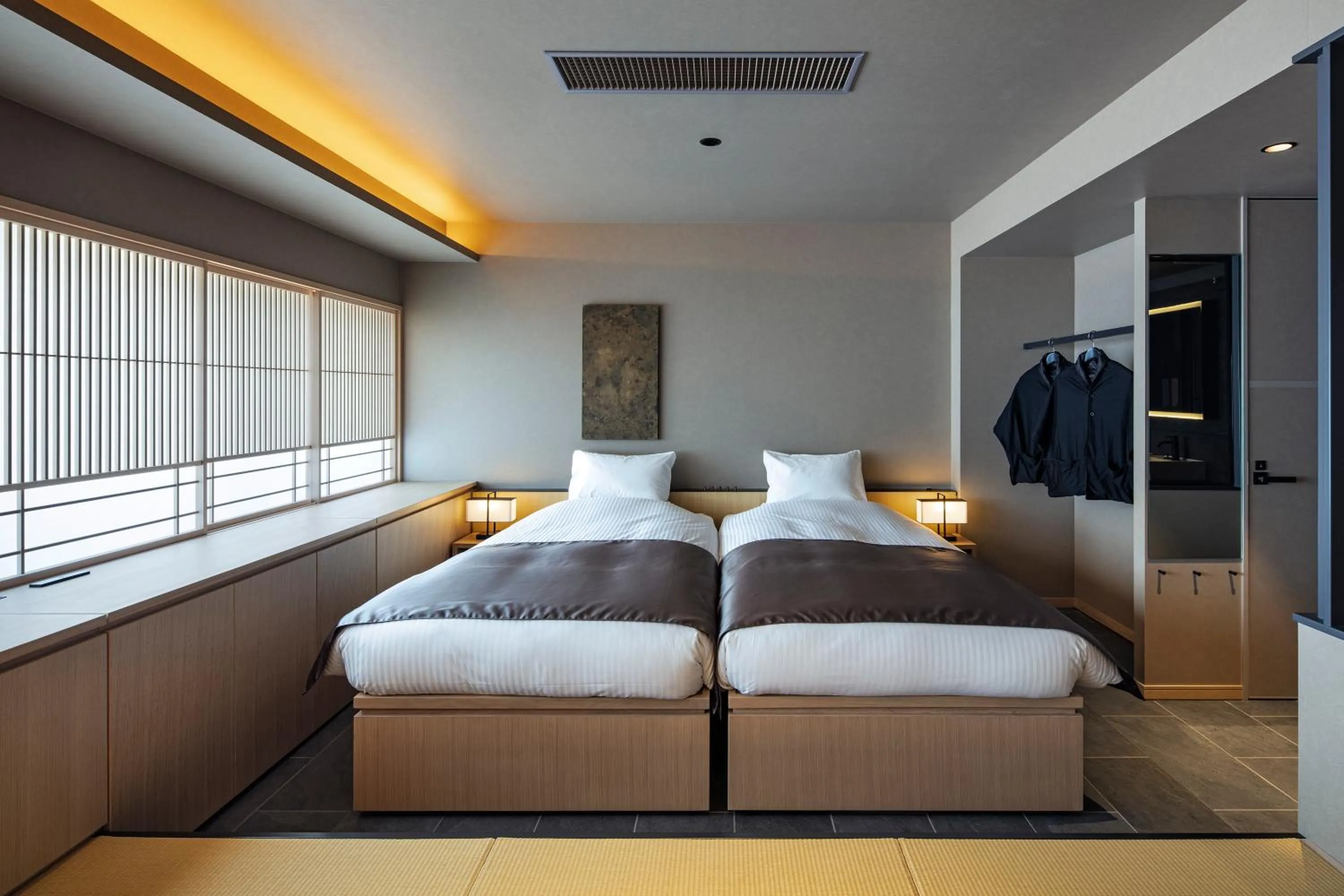 Photo of the whole room, Bed in hotel tou nishinotoin kyoto