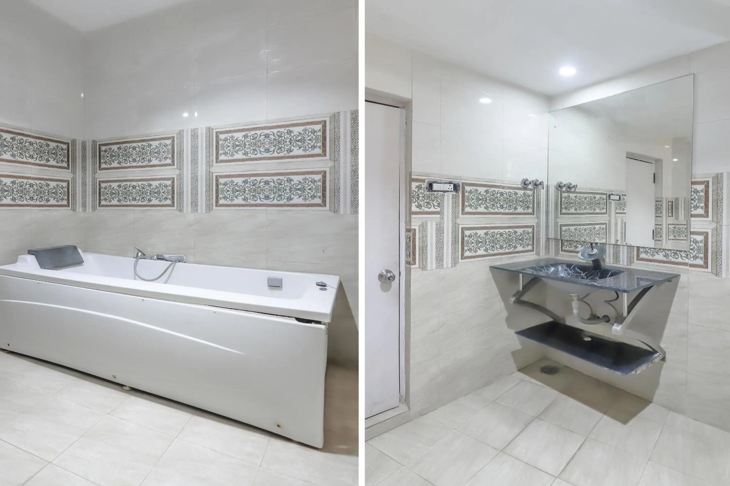 Bathroom in Hotel O Grandeur By orbit Hotels Near Chennai shopping mall