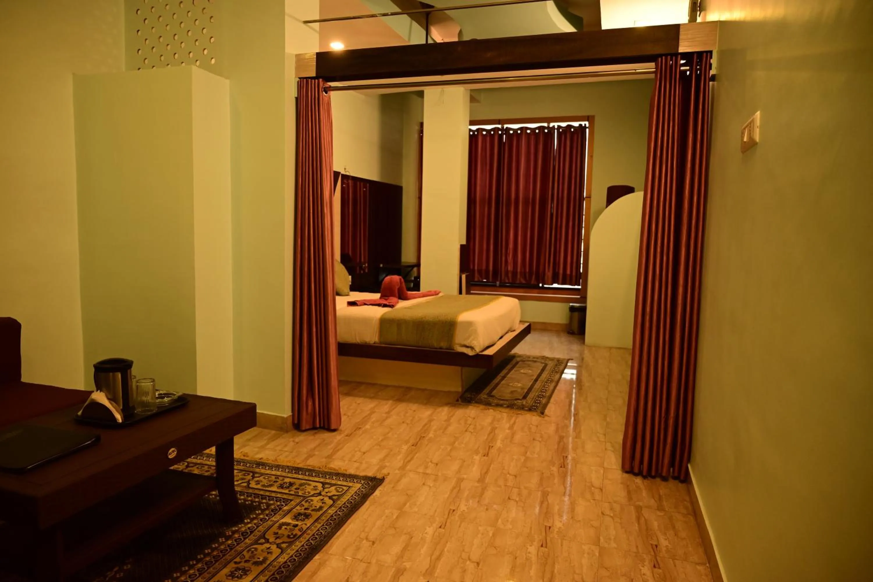 Bed in Hotel Comfort and Terrace Lounge