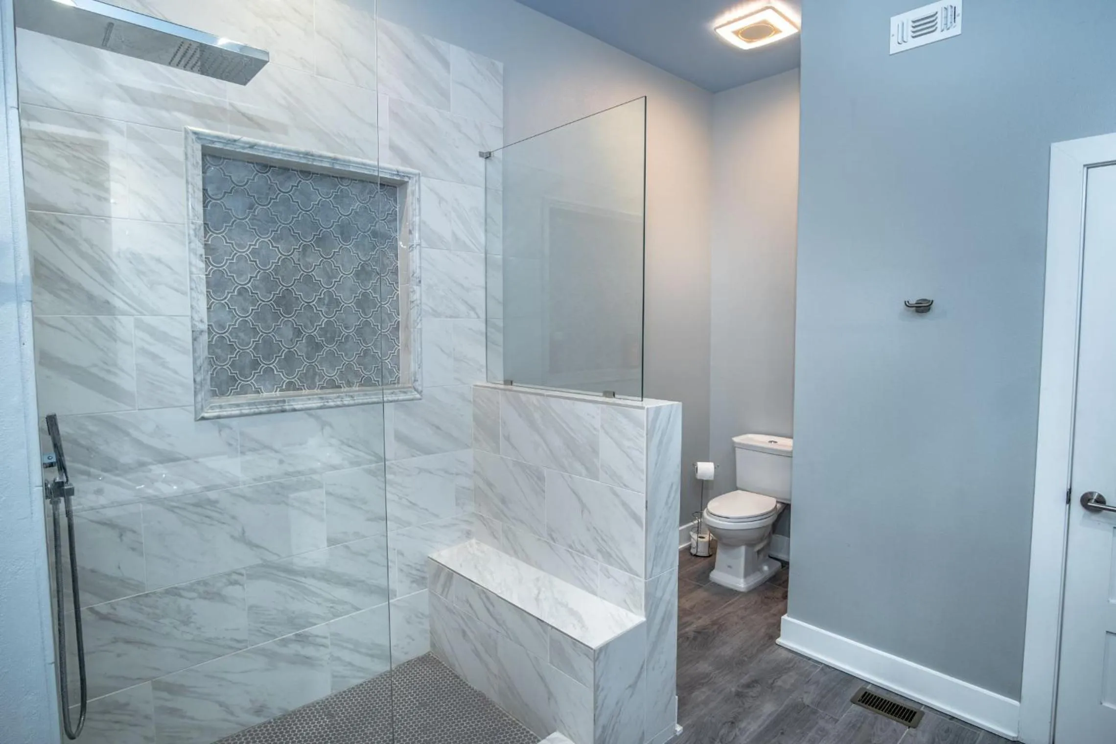 Shower in Prosperity Place Remodeled 3BR 2BA Near Downtown