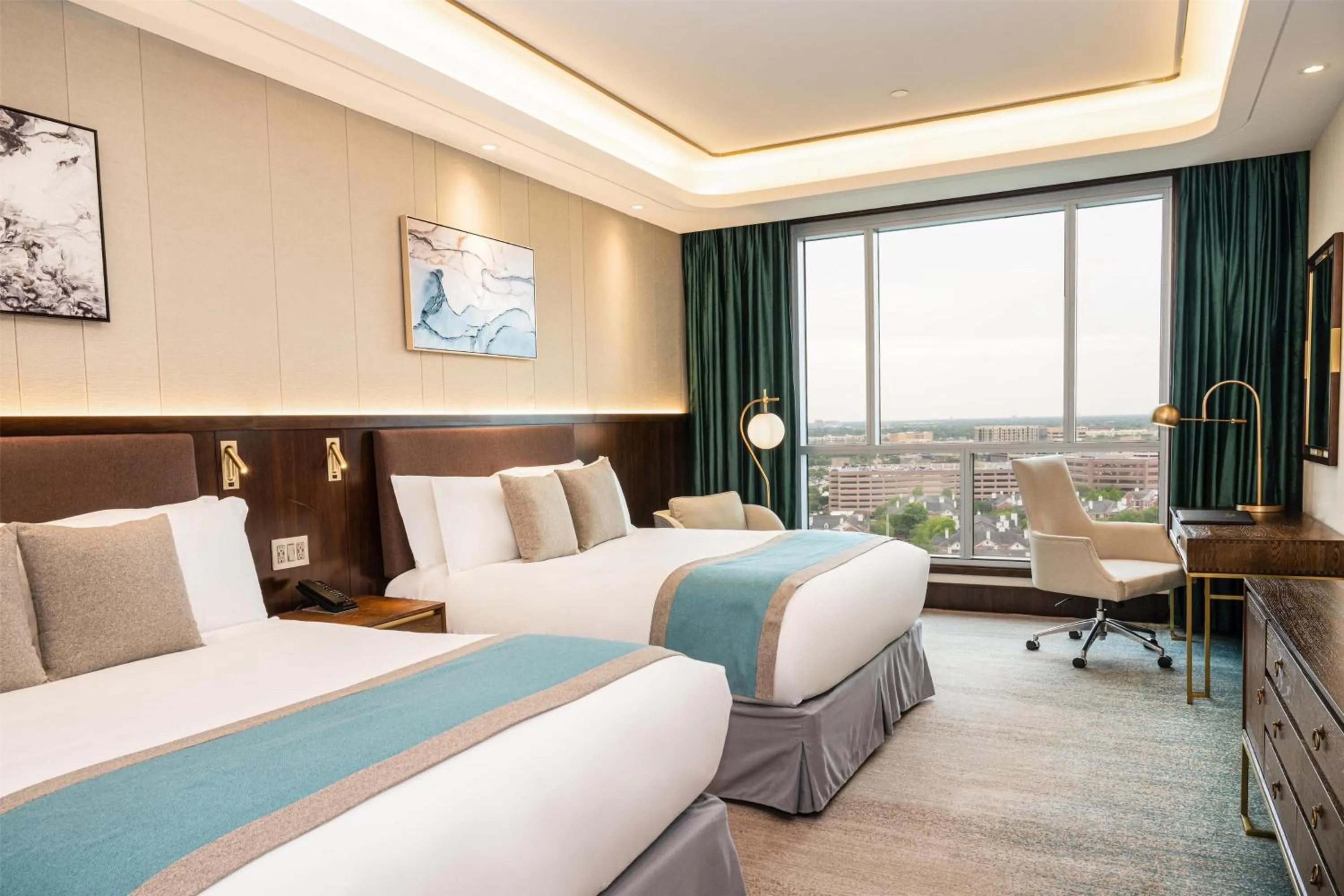 View (from property/room), Bed in Blossom Hotel Houston, Curio Collection by Hilton