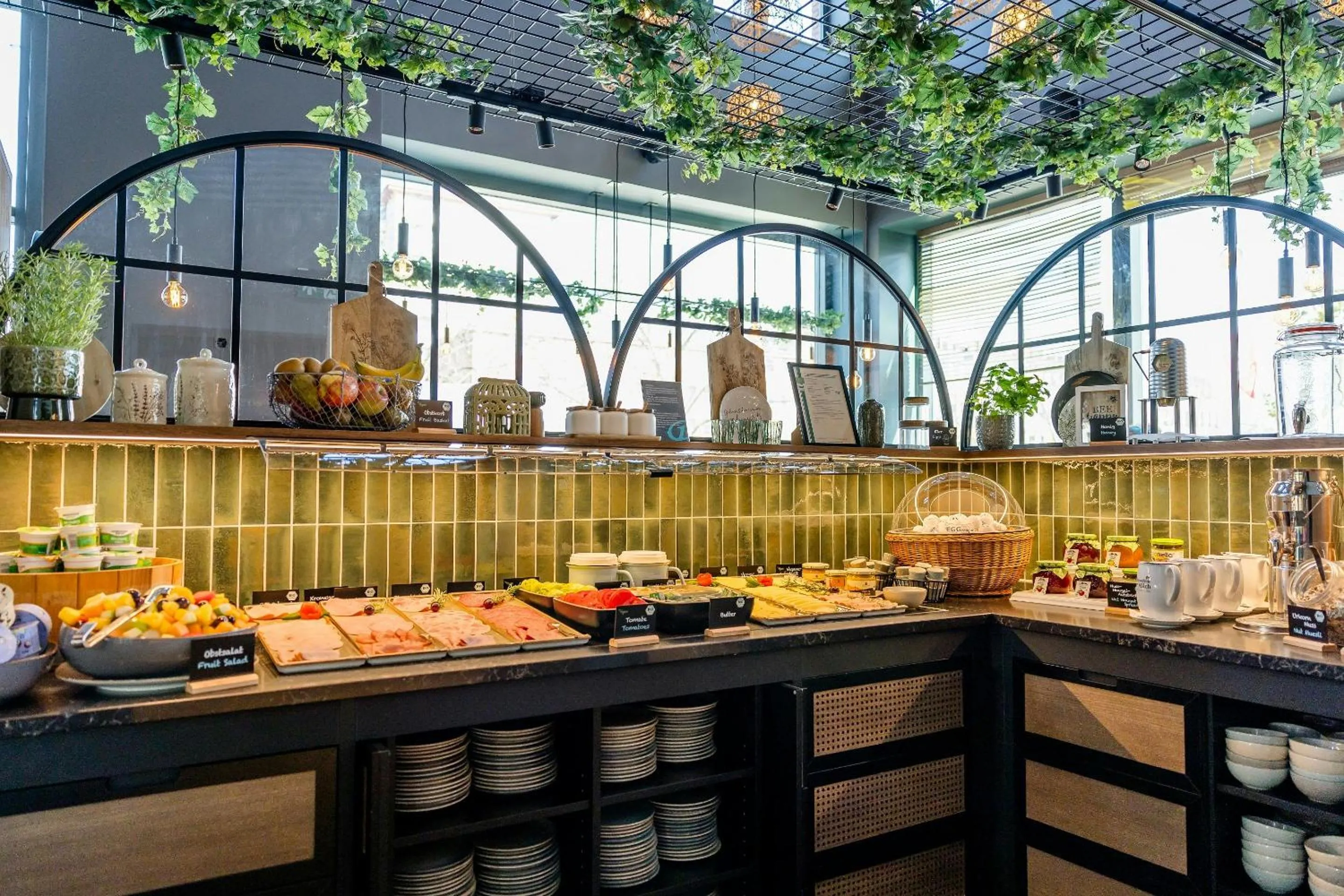 Buffet breakfast in Motel One Wiesbaden