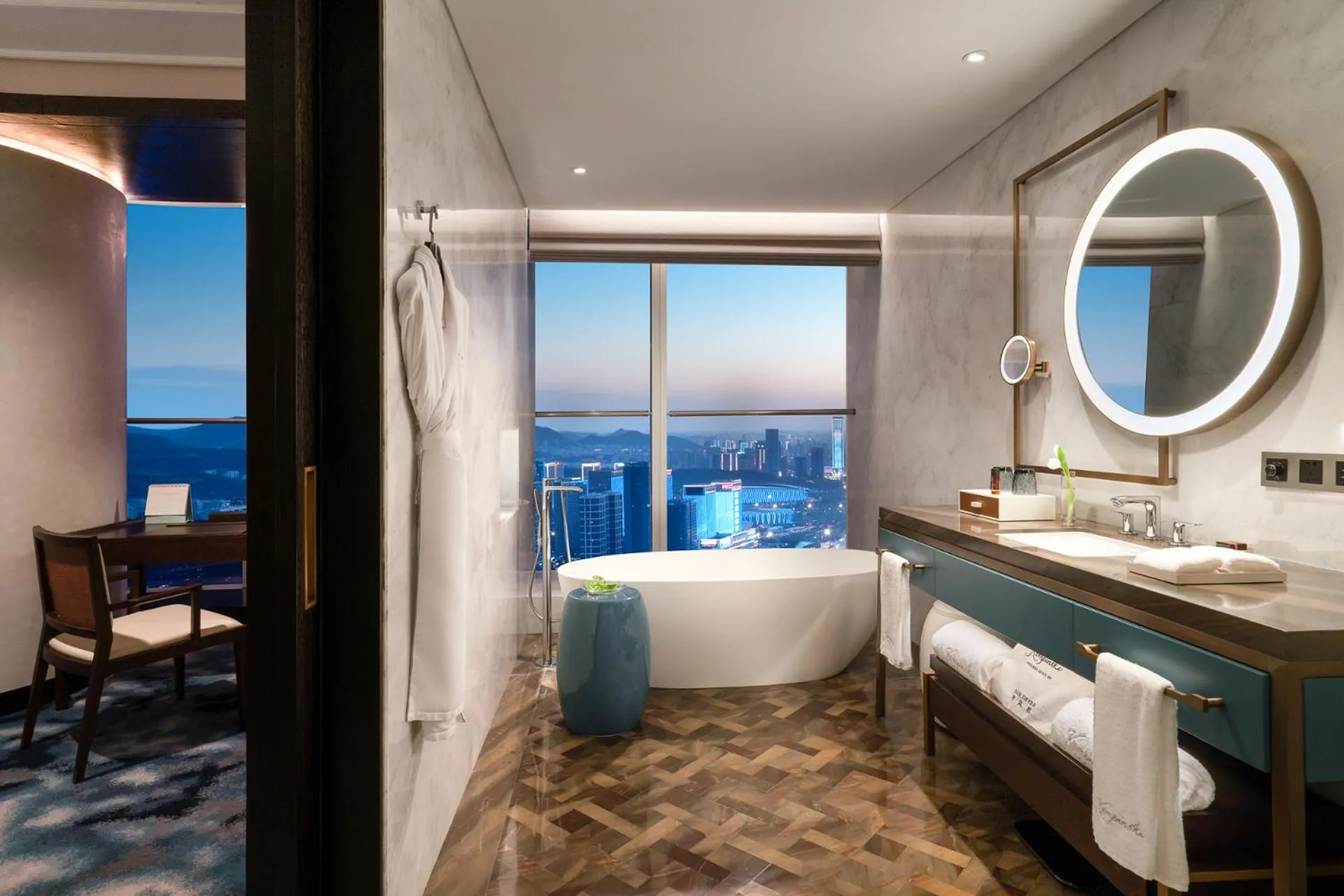 Bathroom, Bed in Kempinski Hotel Jinan