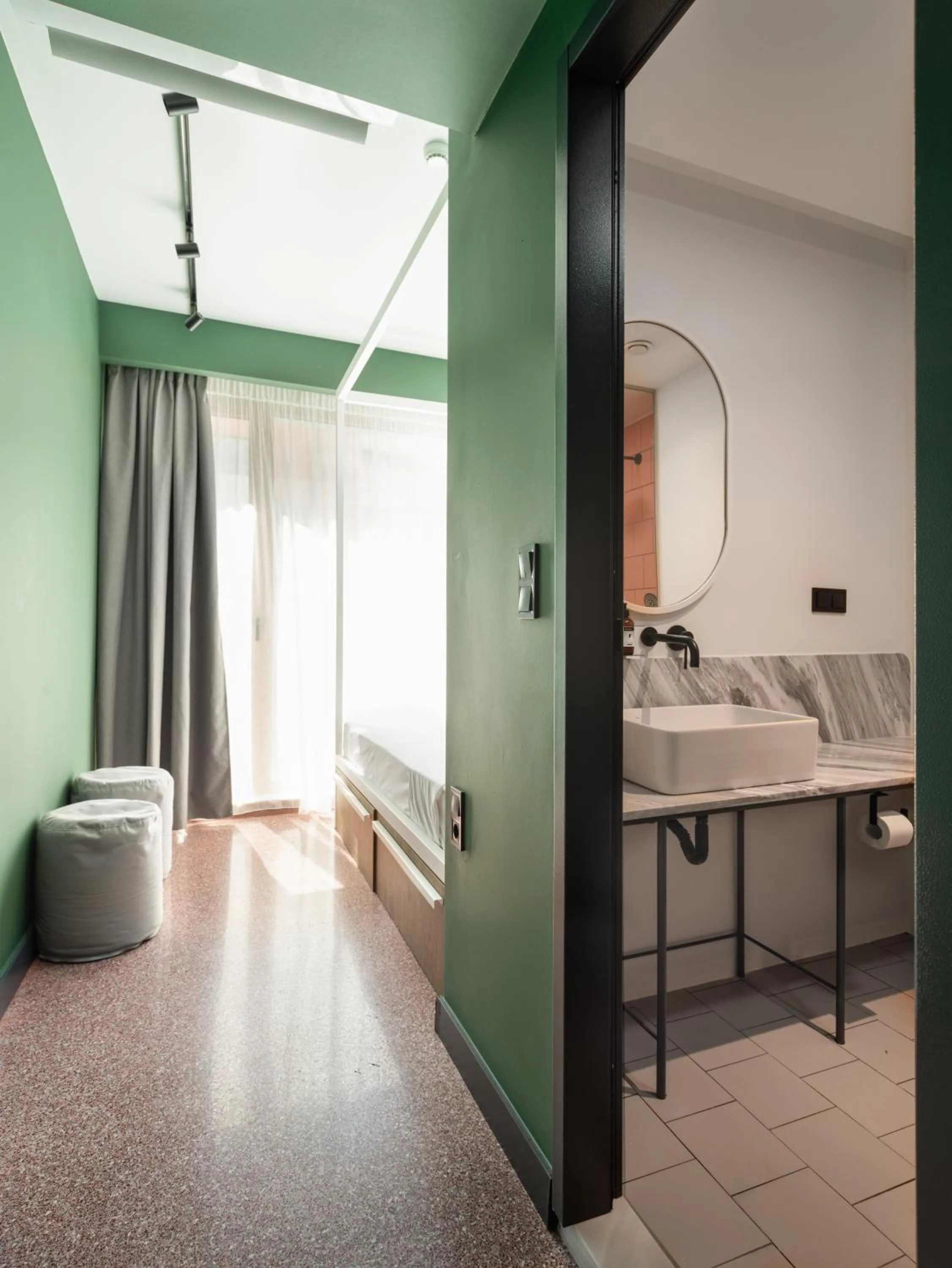 Bathroom, Bed in Zeus is Loose Hostel