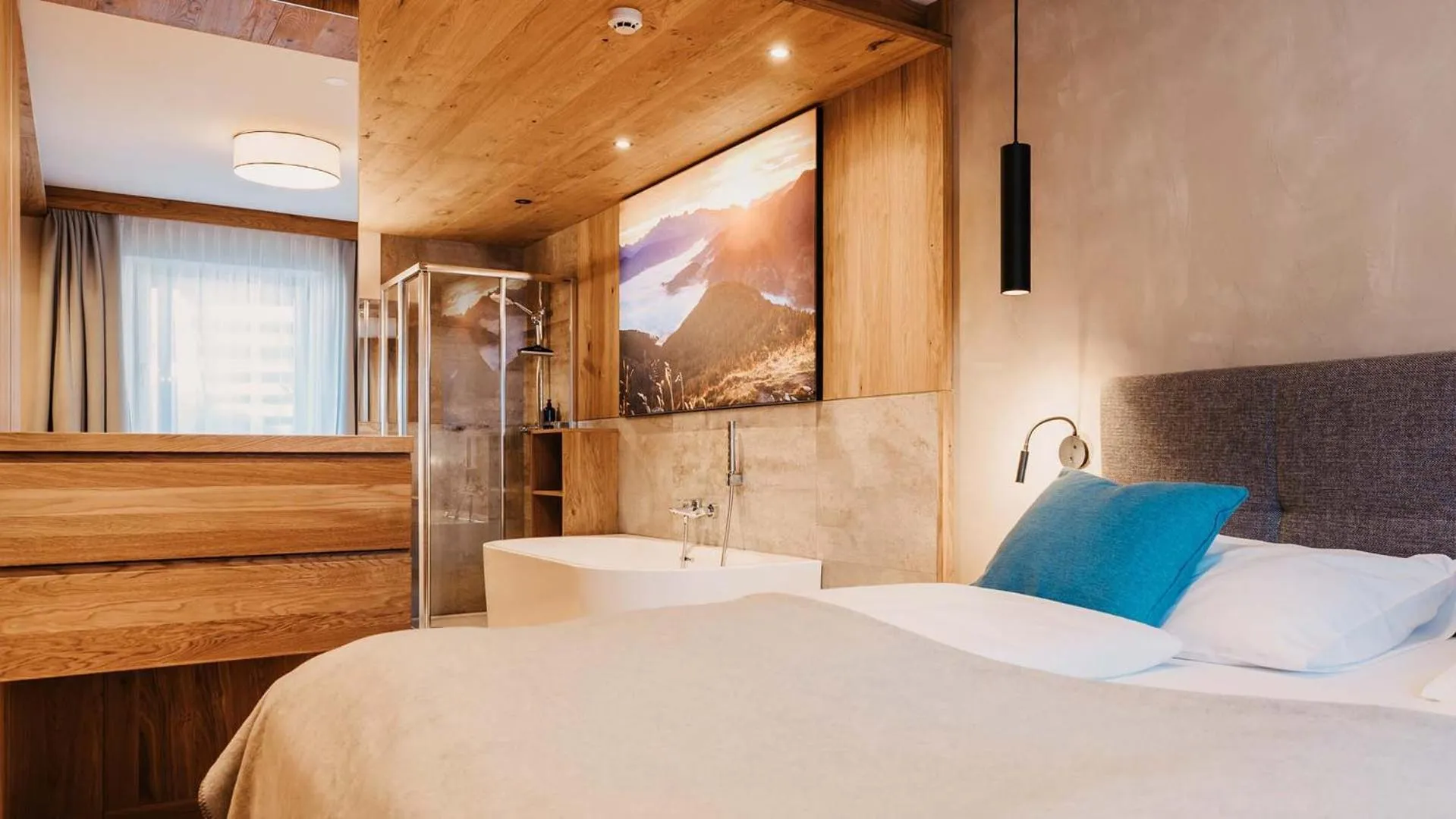 Bed in Hofgut Apartment & Lifestyle Resort Wagrain