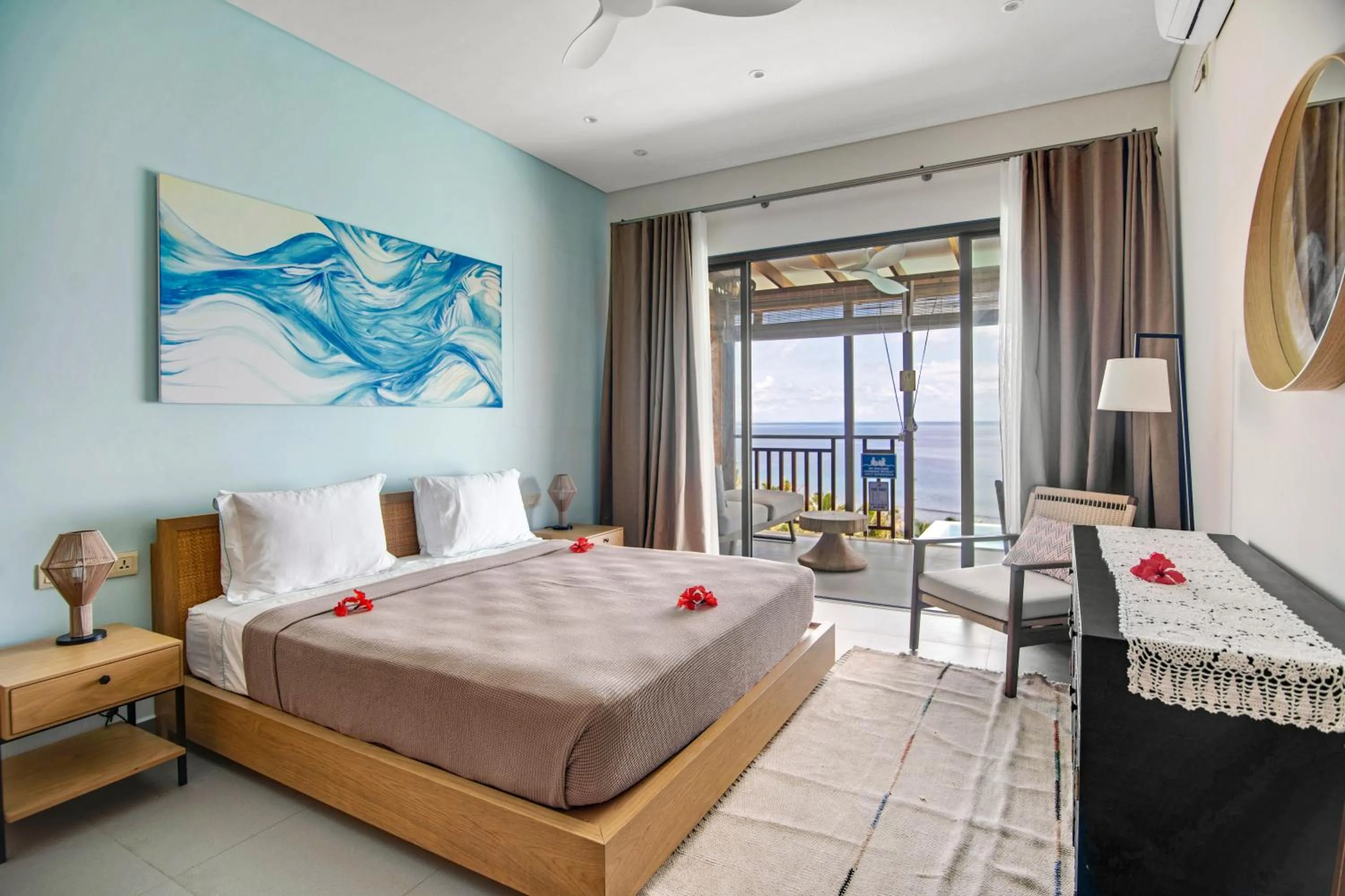 Sea view, Bed in Paradise Chalets Yoga & Wellness