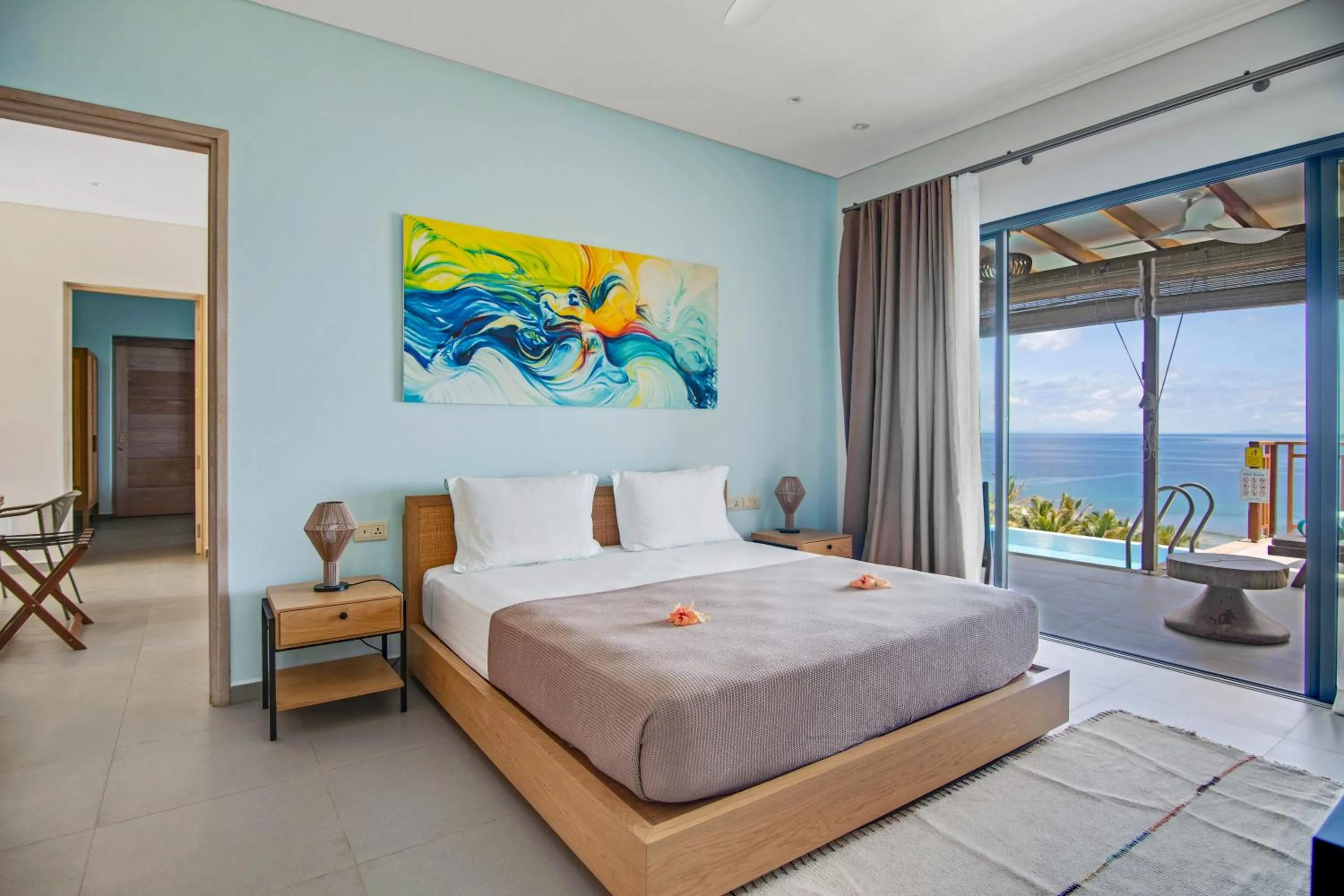 View (from property/room), Bed in Paradise Chalets Yoga & Wellness