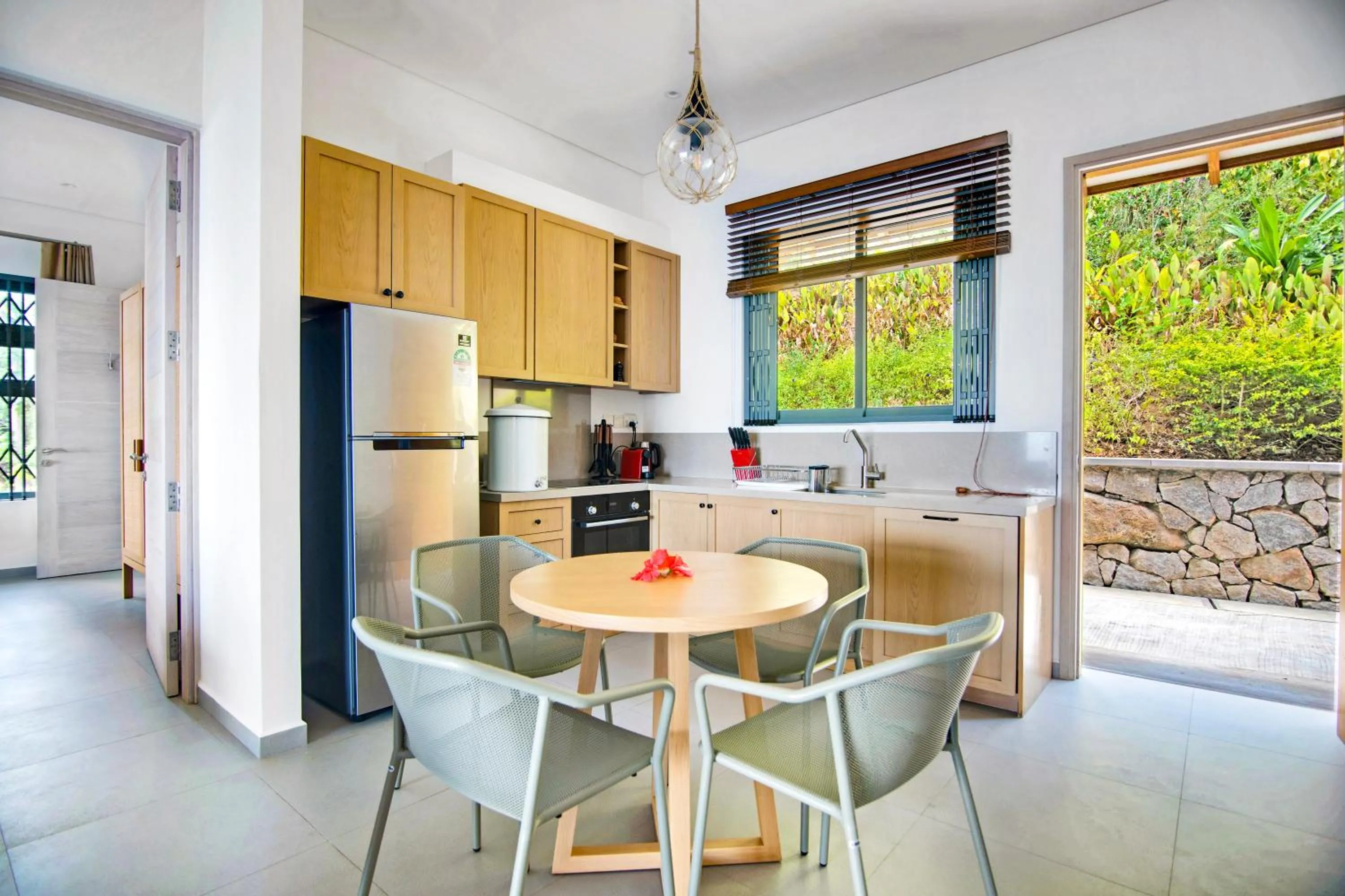 kitchen in Paradise Chalets Yoga & Wellness