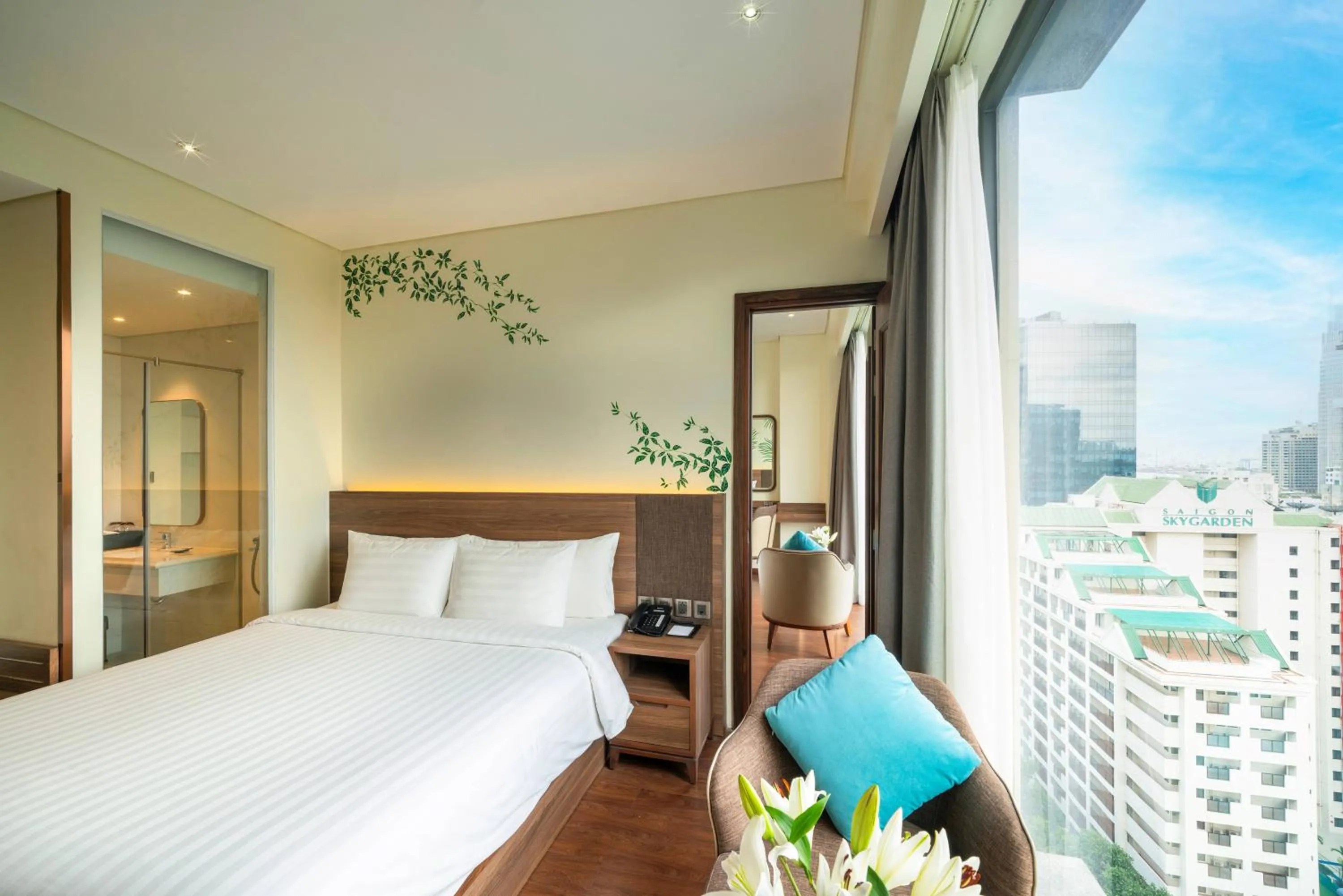 View (from property/room), Bed in Northern Charm Hotel