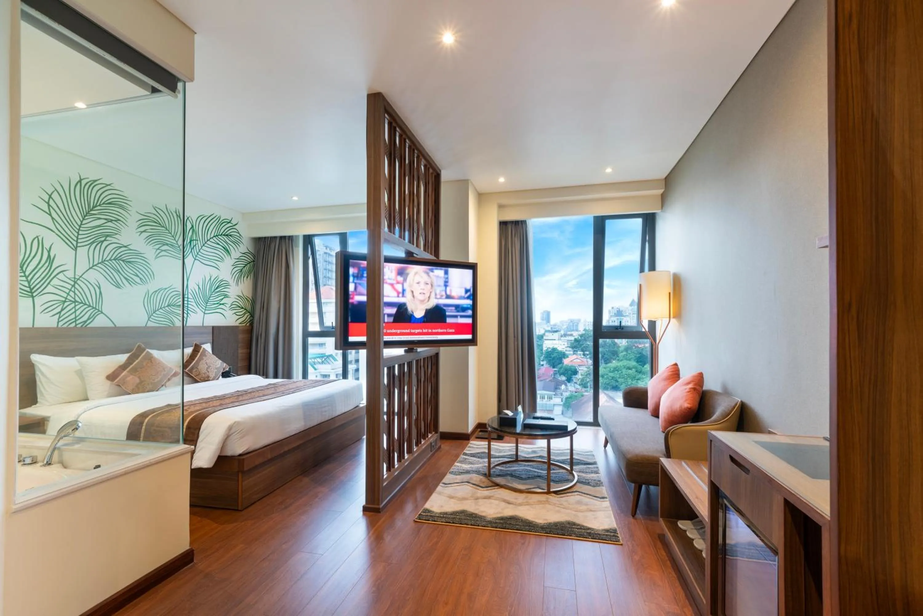 View (from property/room), Bed in Northern Charm Hotel