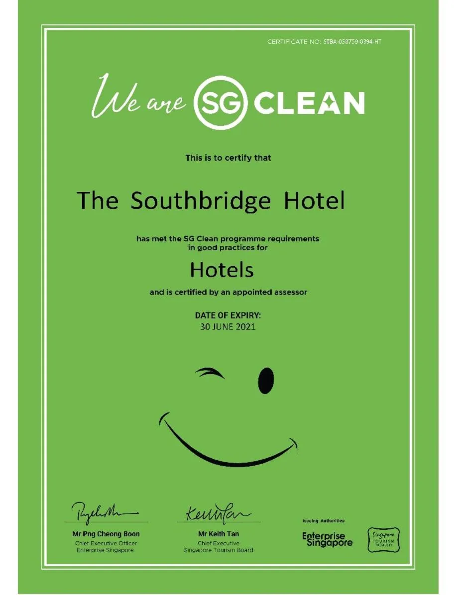 Certificate/Award in The Southbridge Hotel