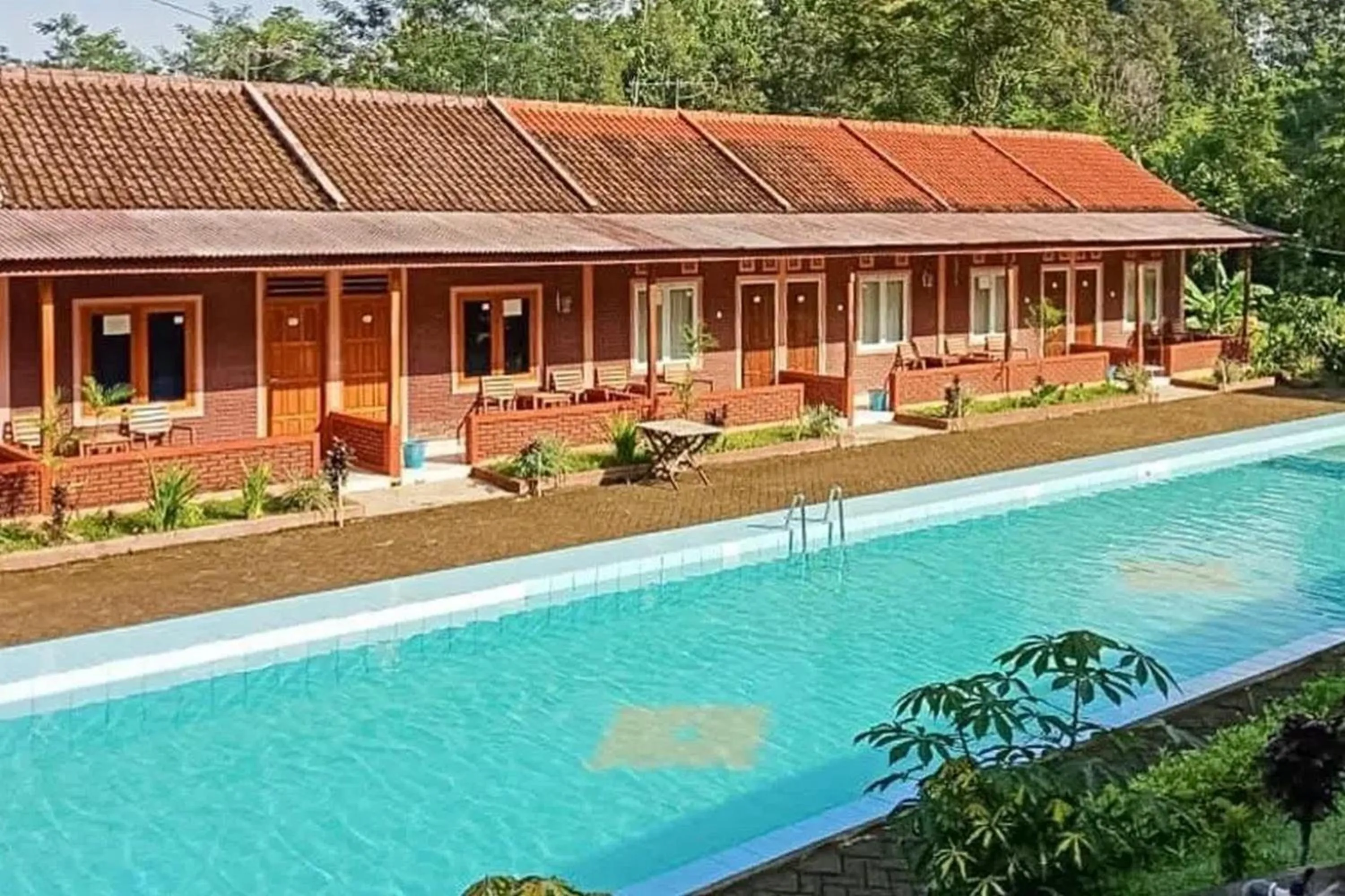 Swimming pool in Villa Kampoeng City Wonosalam Mitra RedDoorz