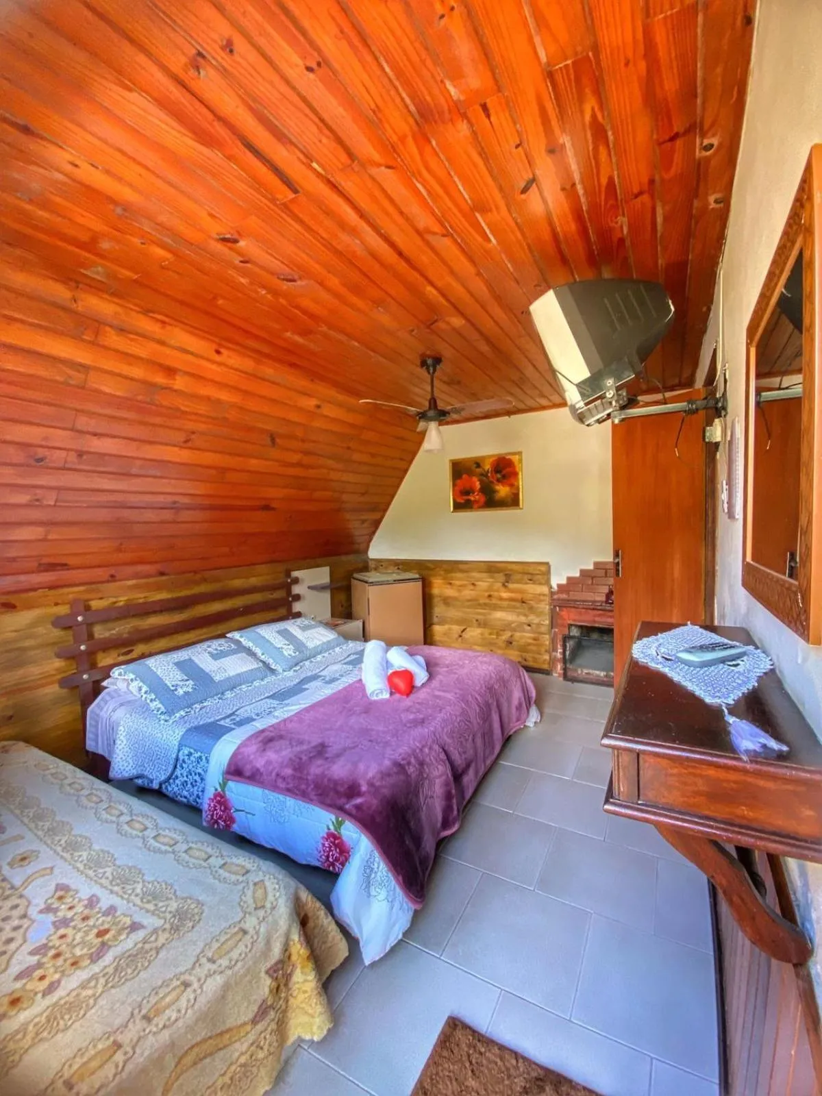 Bed in Pousada Colibri Serrano