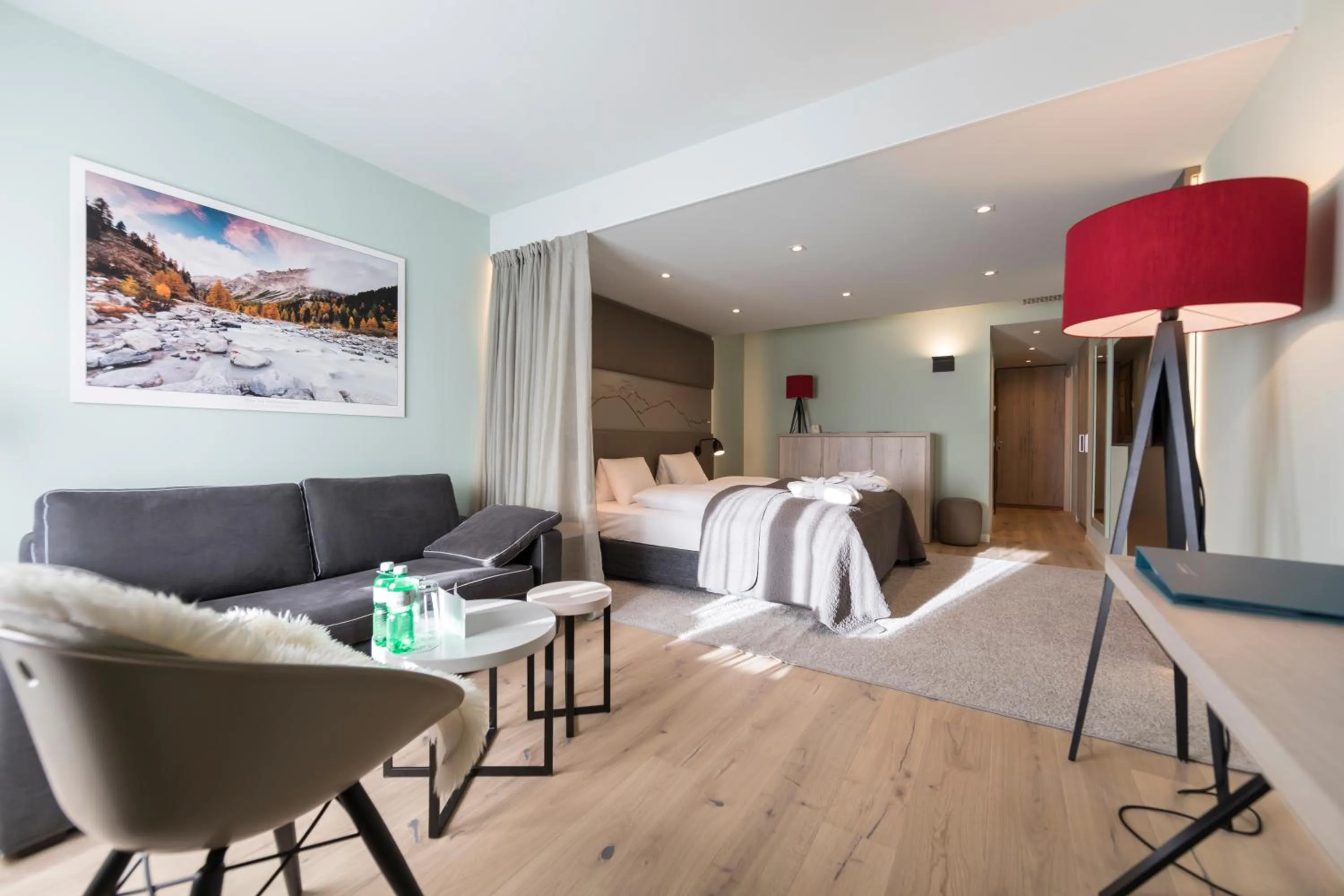 Bed in Hotel Rosatsch