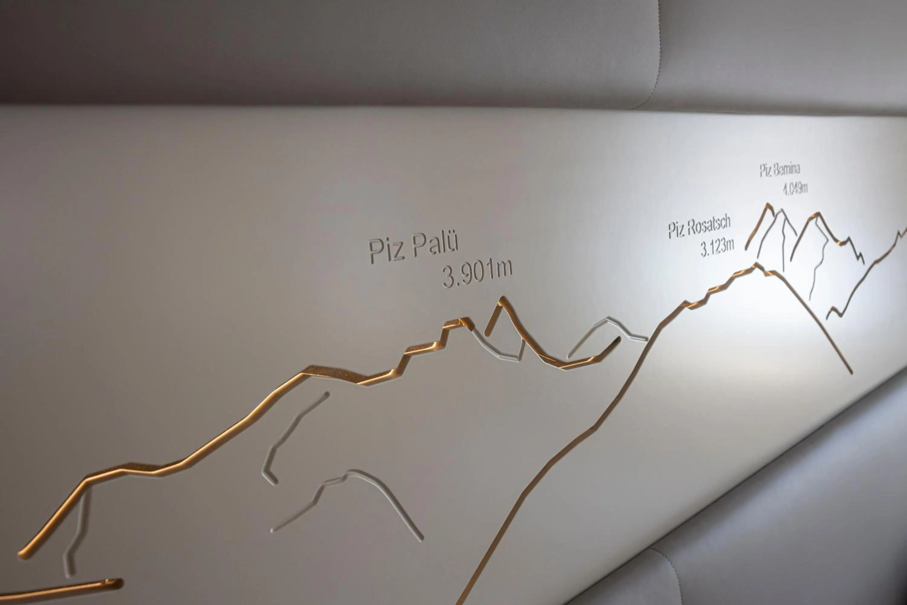 Bed in Hotel Rosatsch