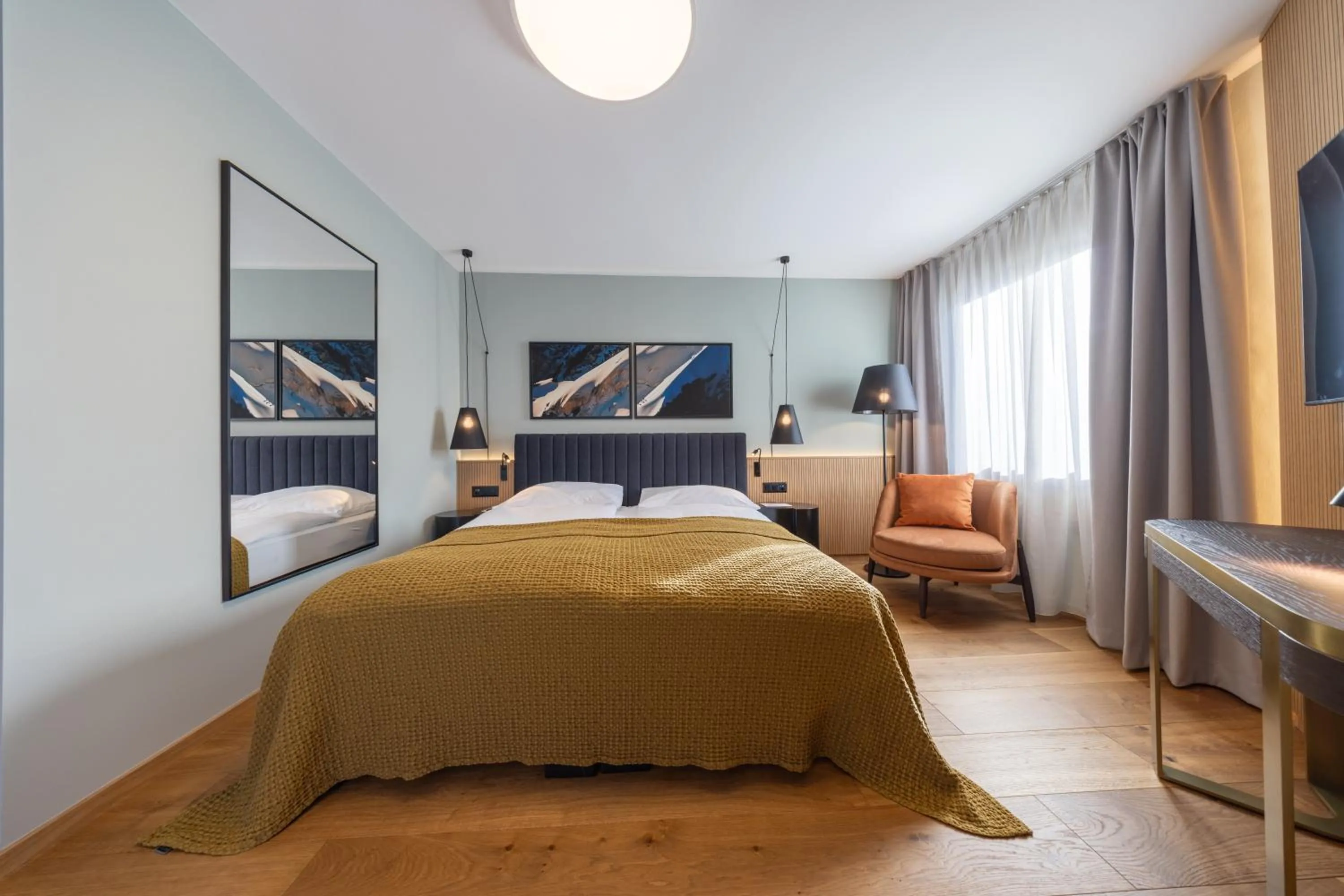 Bed in Hotel Rosatsch