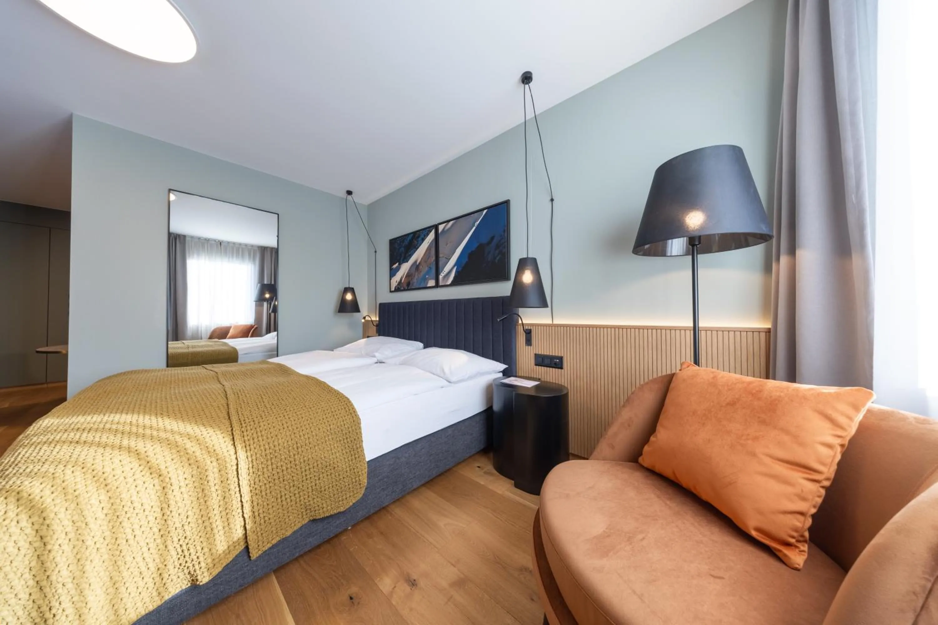 Bed in Hotel Rosatsch