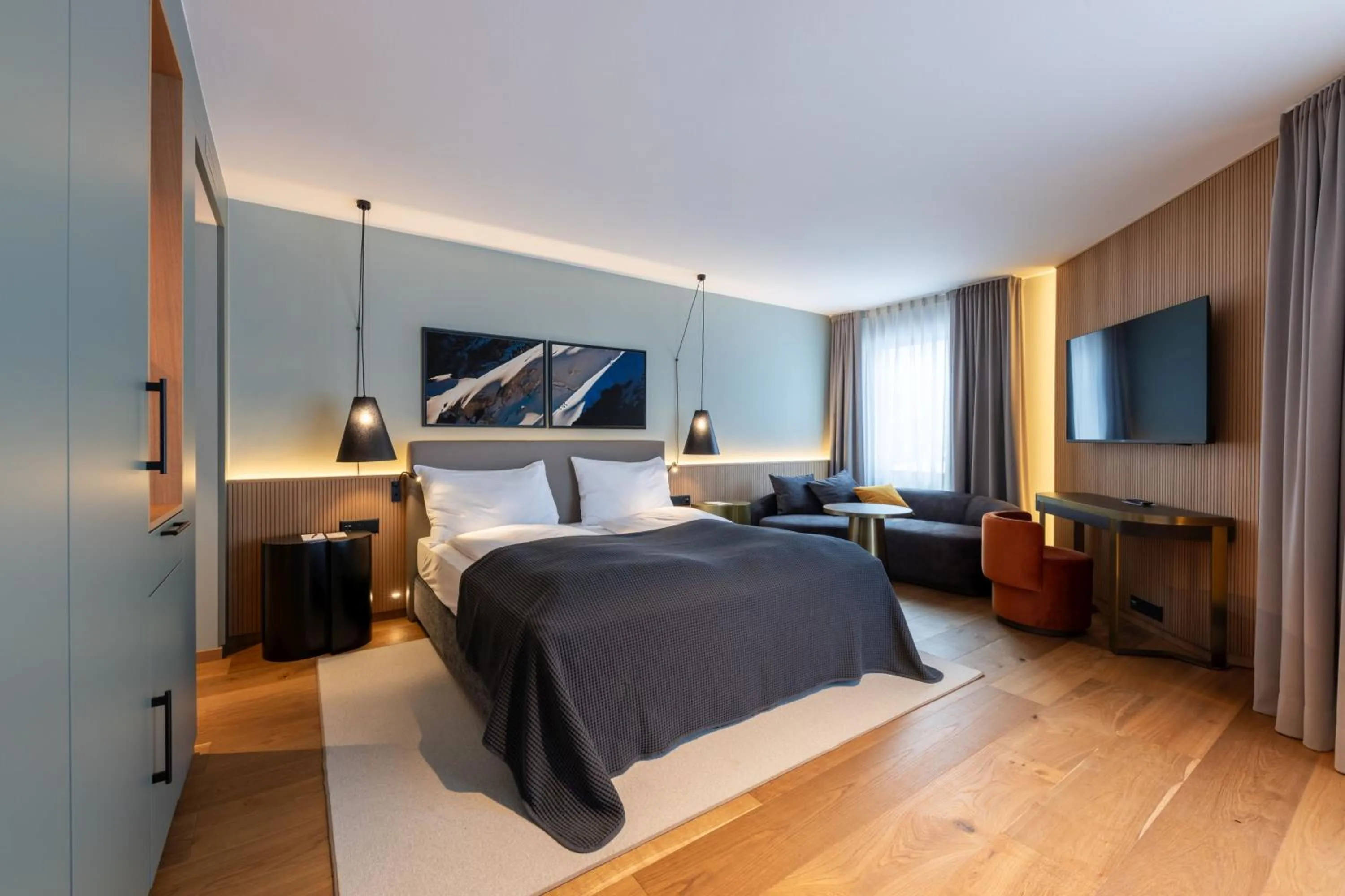 Bed in Hotel Rosatsch