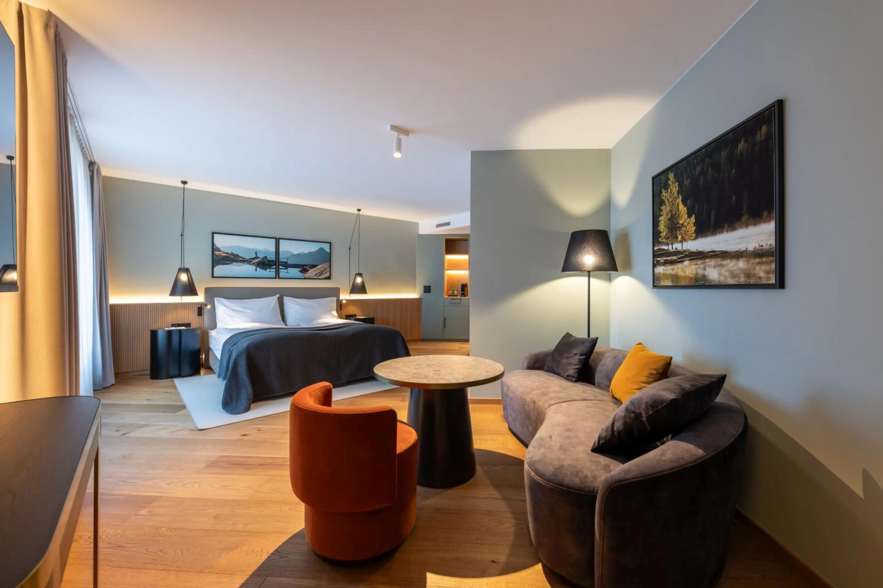 Bed in Hotel Rosatsch